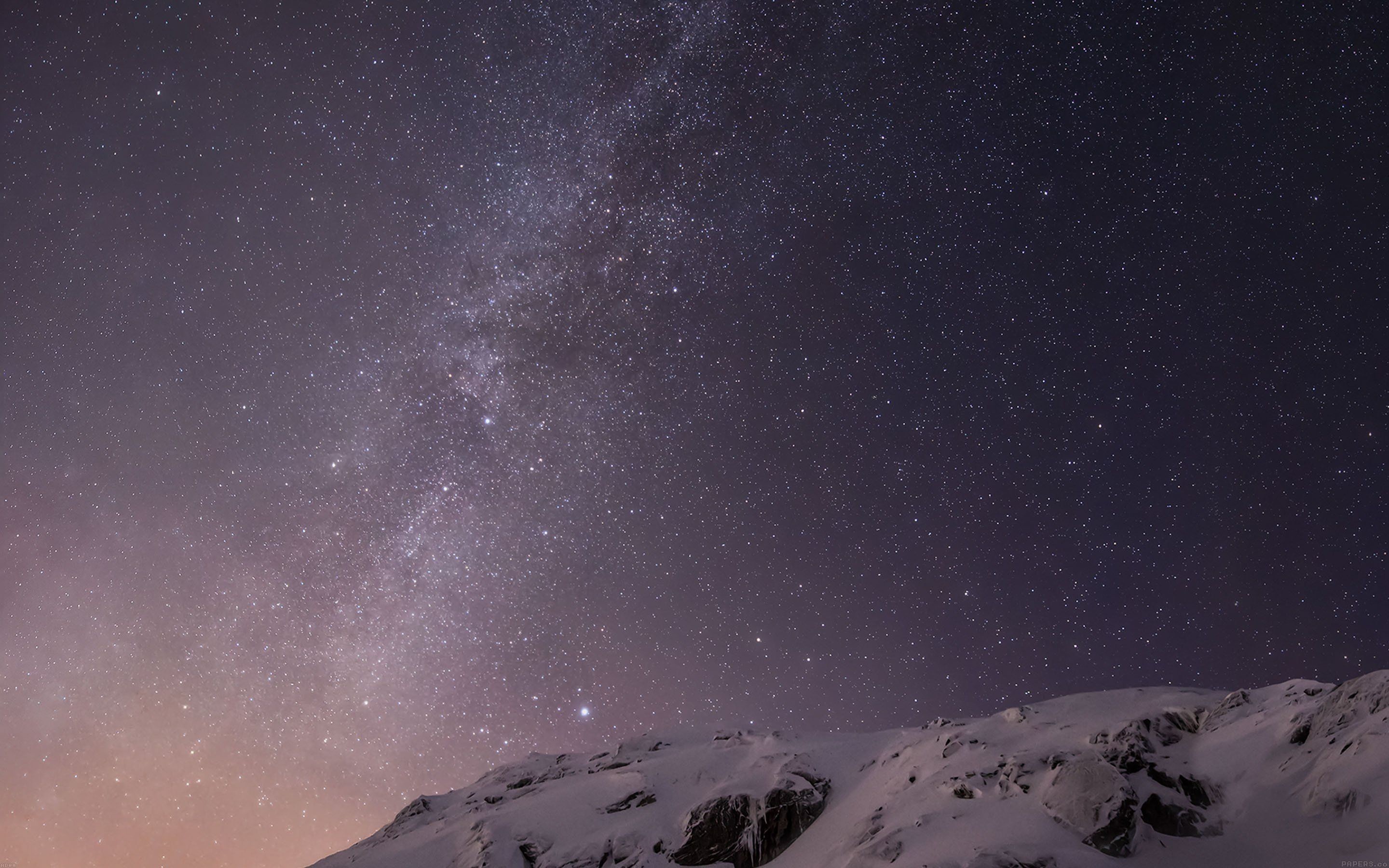 2880x1800 Starry night mountain amazing beautiful snow wallpaper