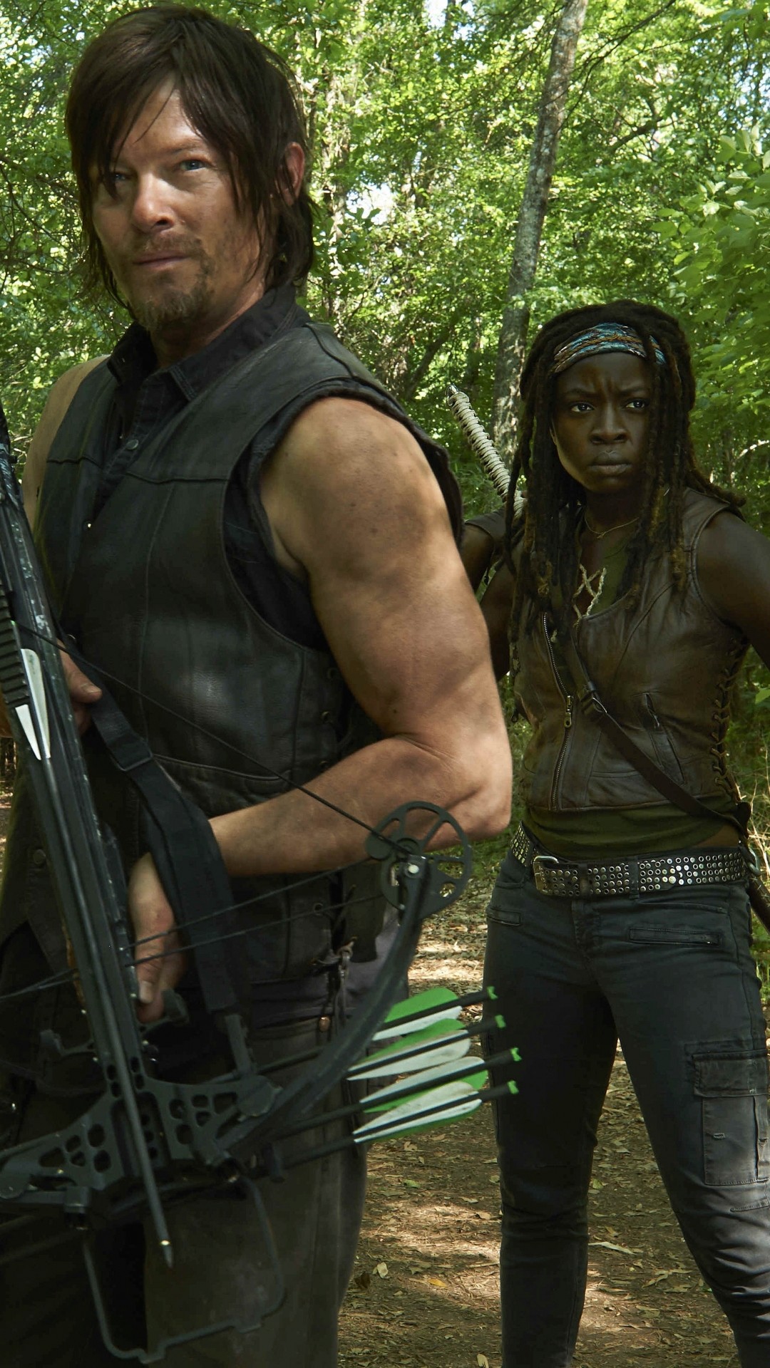 1080x1920 TV Show The Walking Dead Norman Reedus Daryl Dixon Danai Gurira Michonne  Crossbow. Wallpaper 604292