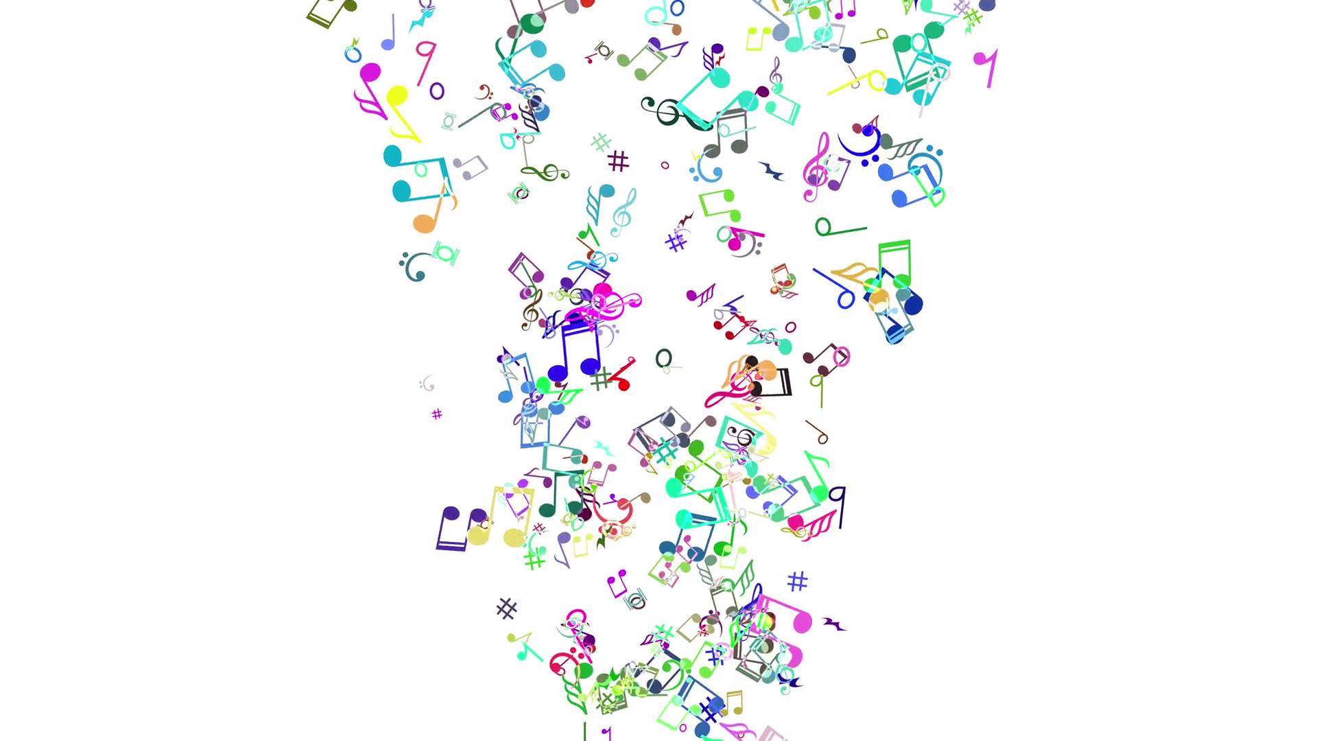 1920x1080 Colorful Music Notes Png