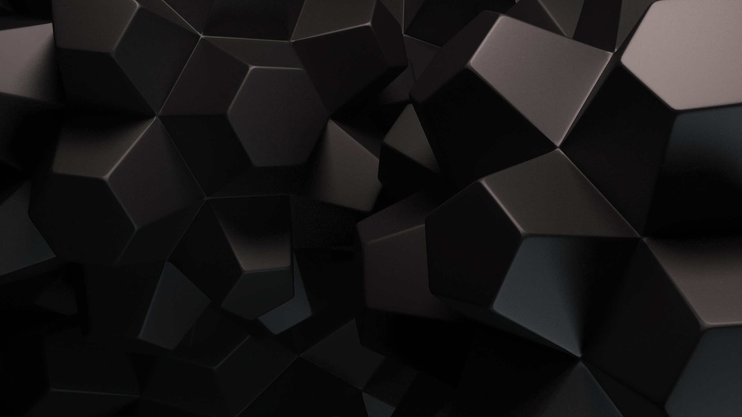 2560x1440 Download  Black Hexagons Wallpaper