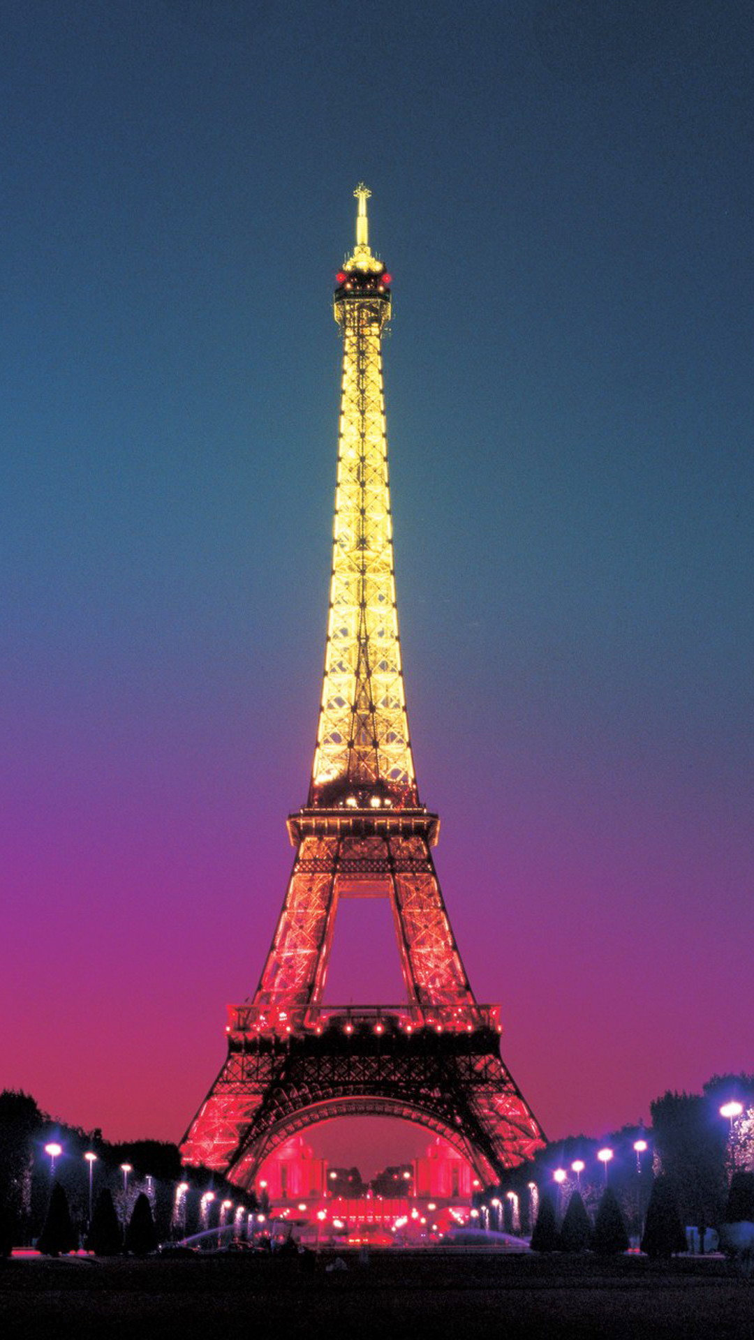 1080x1920 Colorful Light On Eiffel Tower