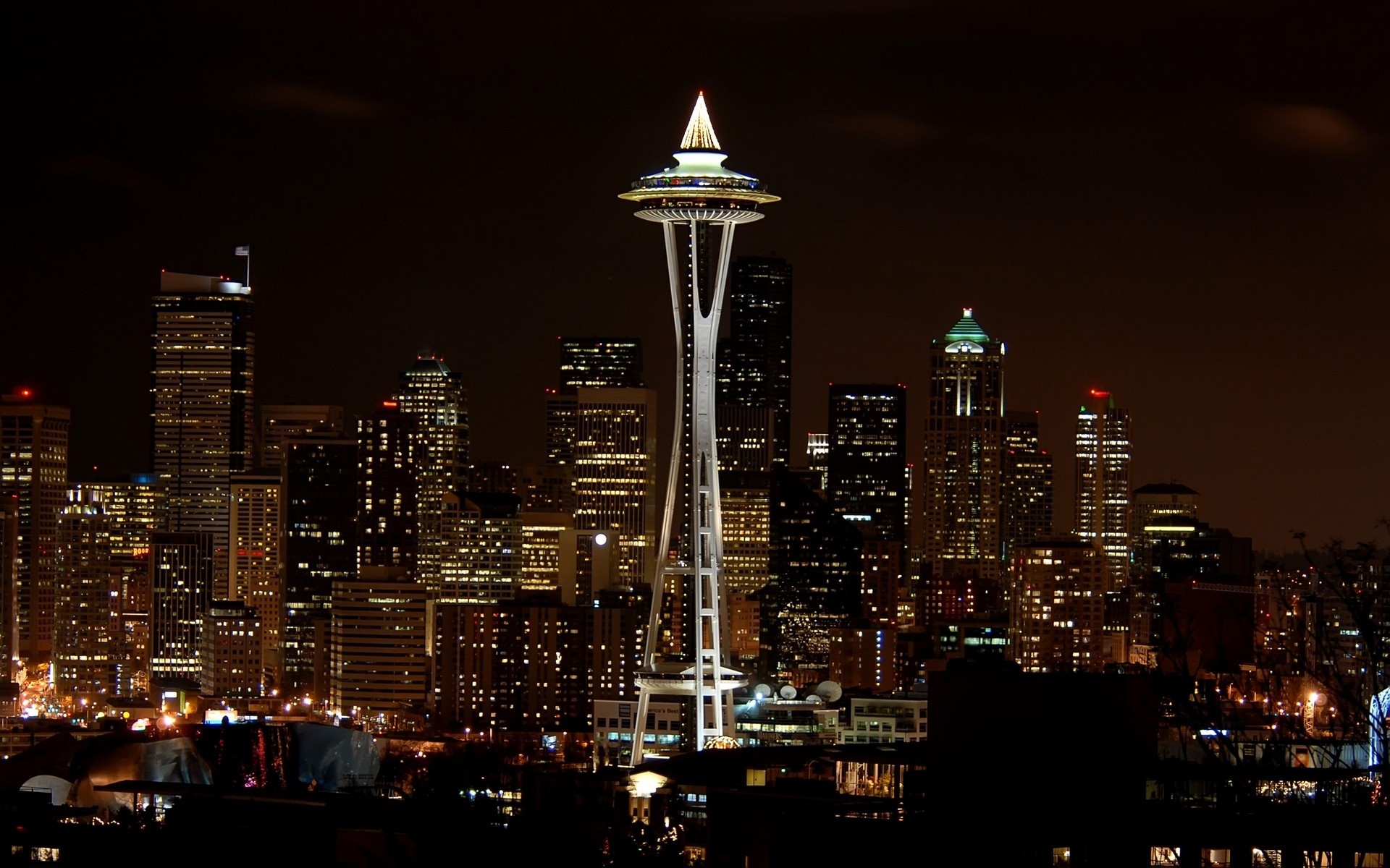 1920x1200 Seattle Space Needle At Night