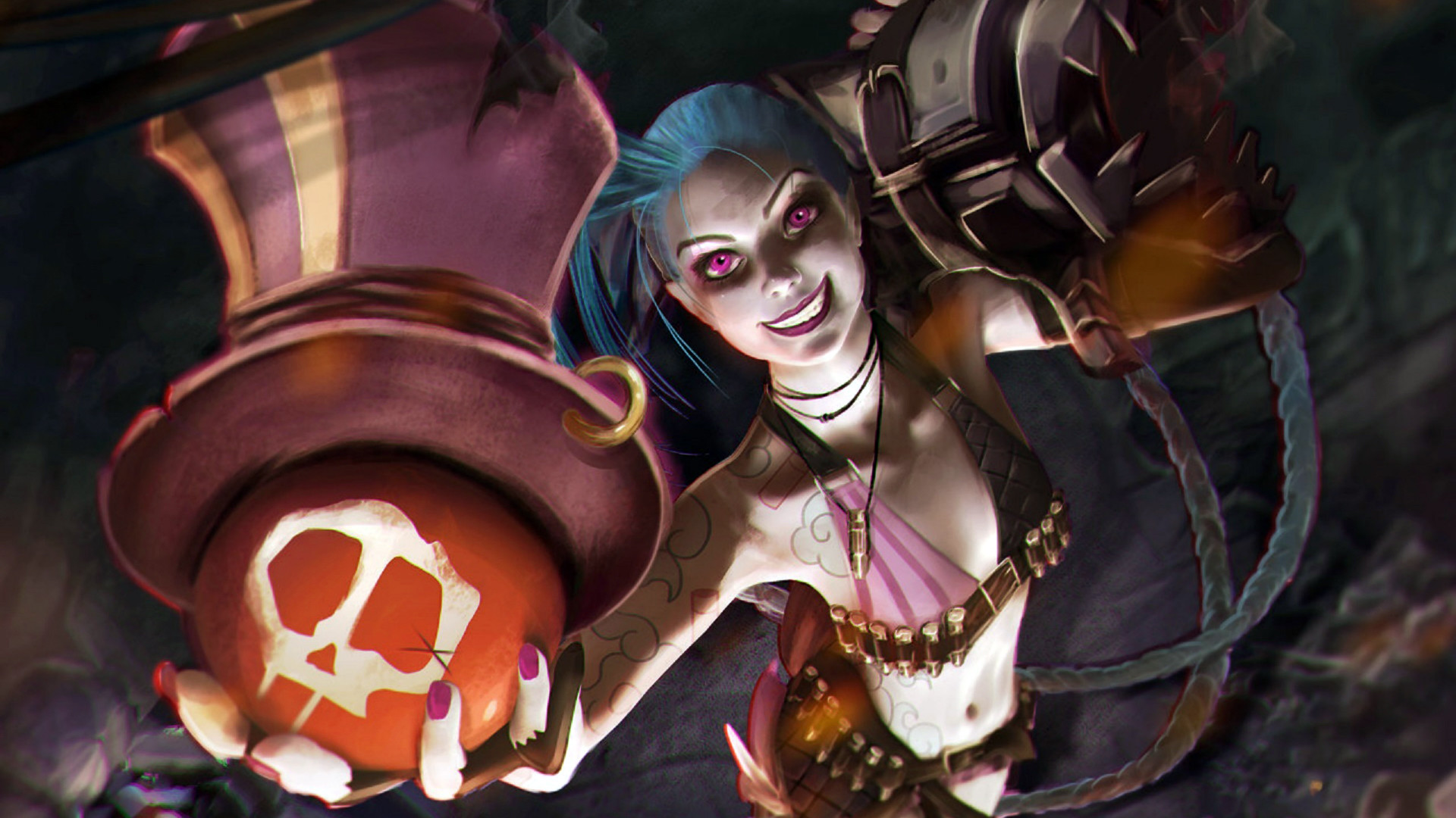 1920x1080 wallpapers jinx lol | jinx bomb girl league of legends game 1080p   hd wallpaper and
