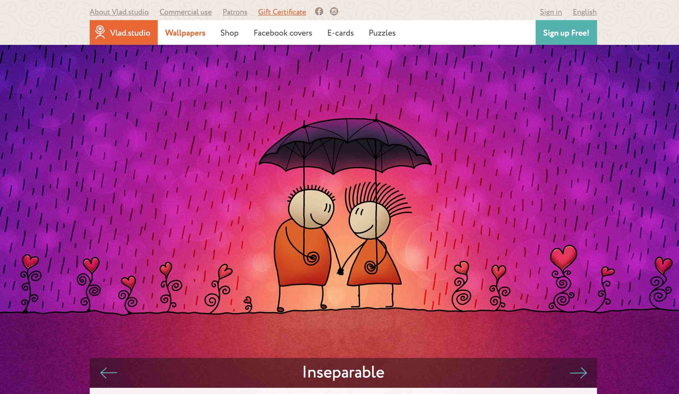 2634x1528 Inseparable wallpaper from Vlad studio. This lovely Valentine's Day ...
