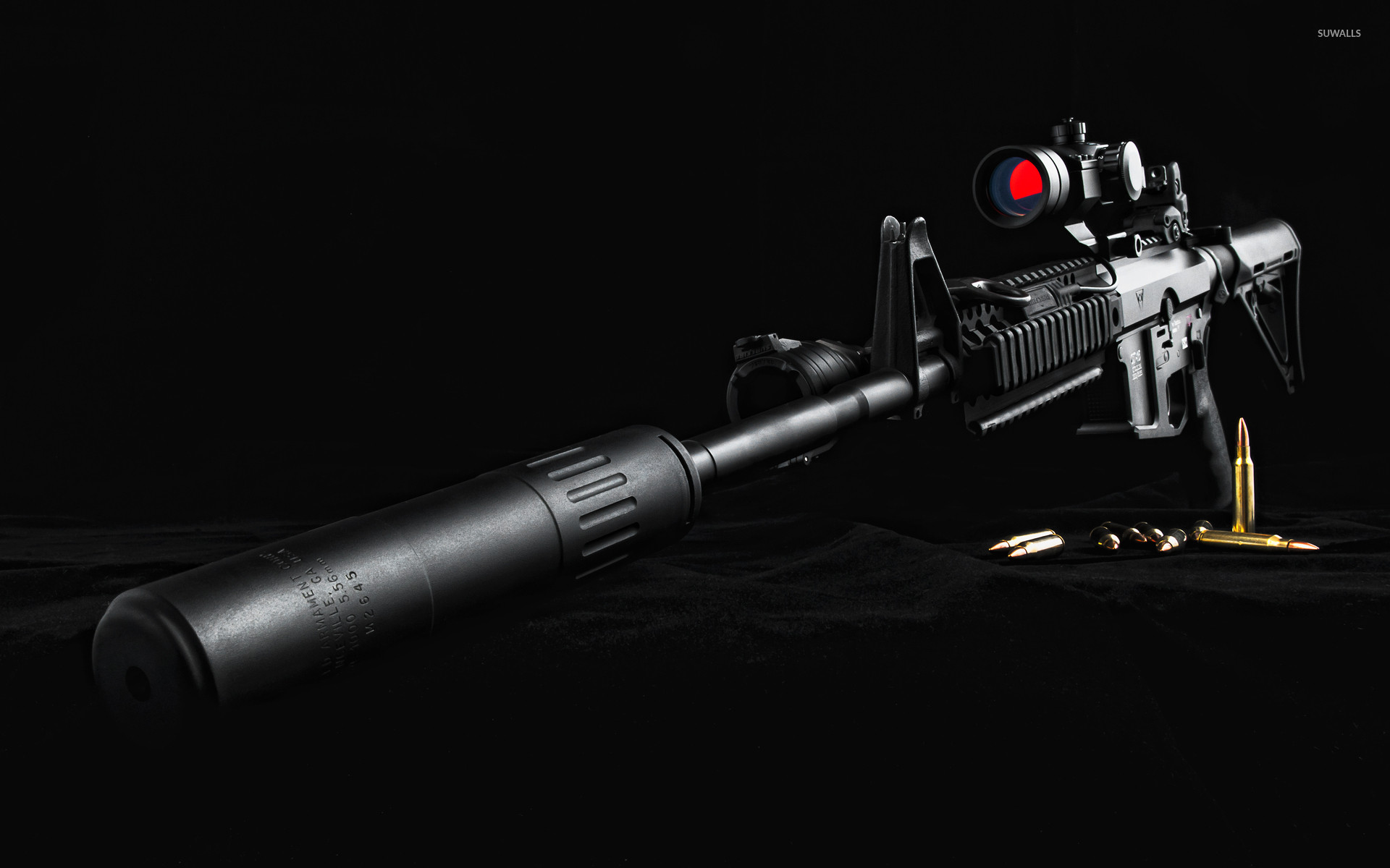 1920x1200 Black rifle with ammo wallpaper  jpg