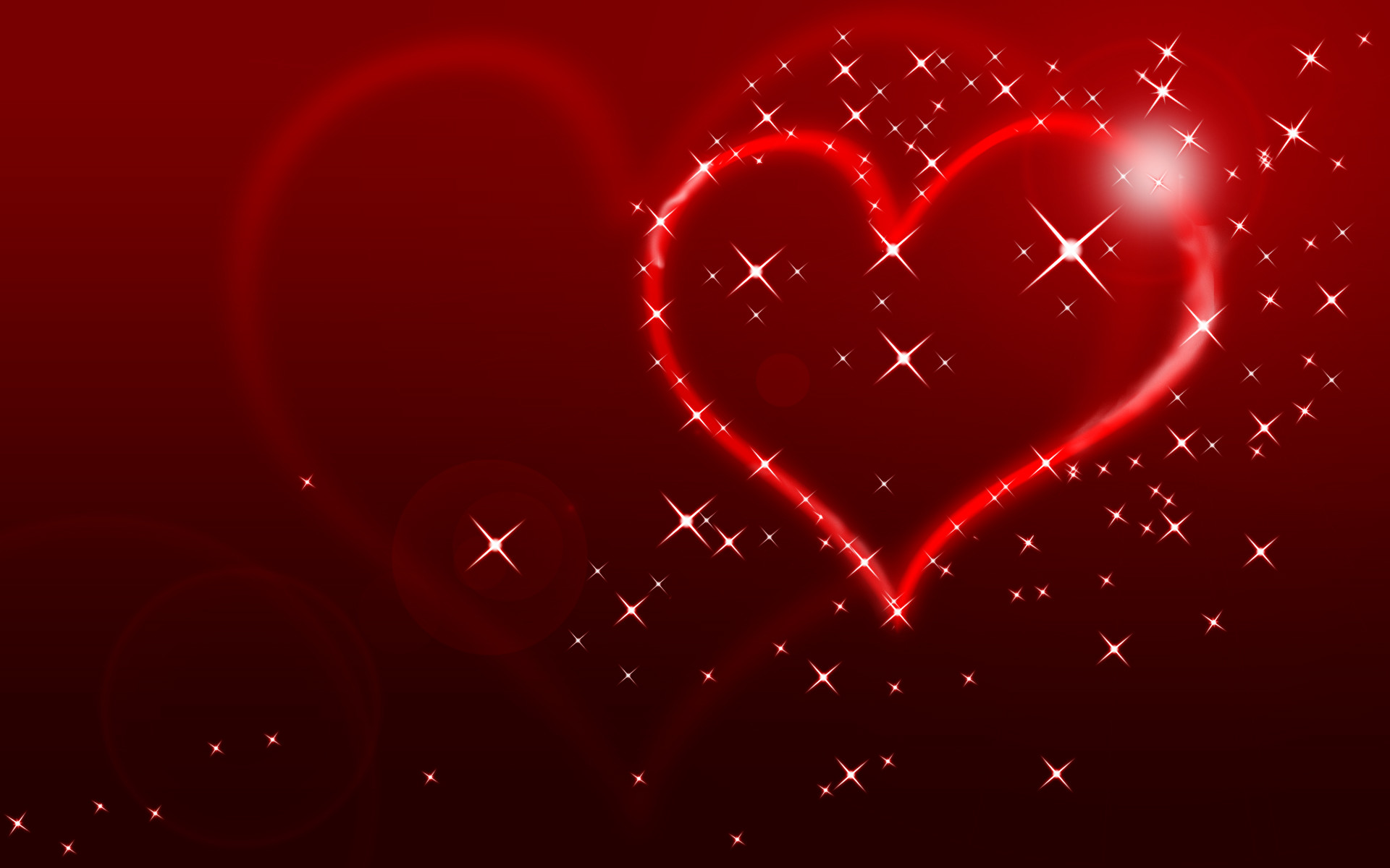 1920x1200 red heart valentines day desktop background