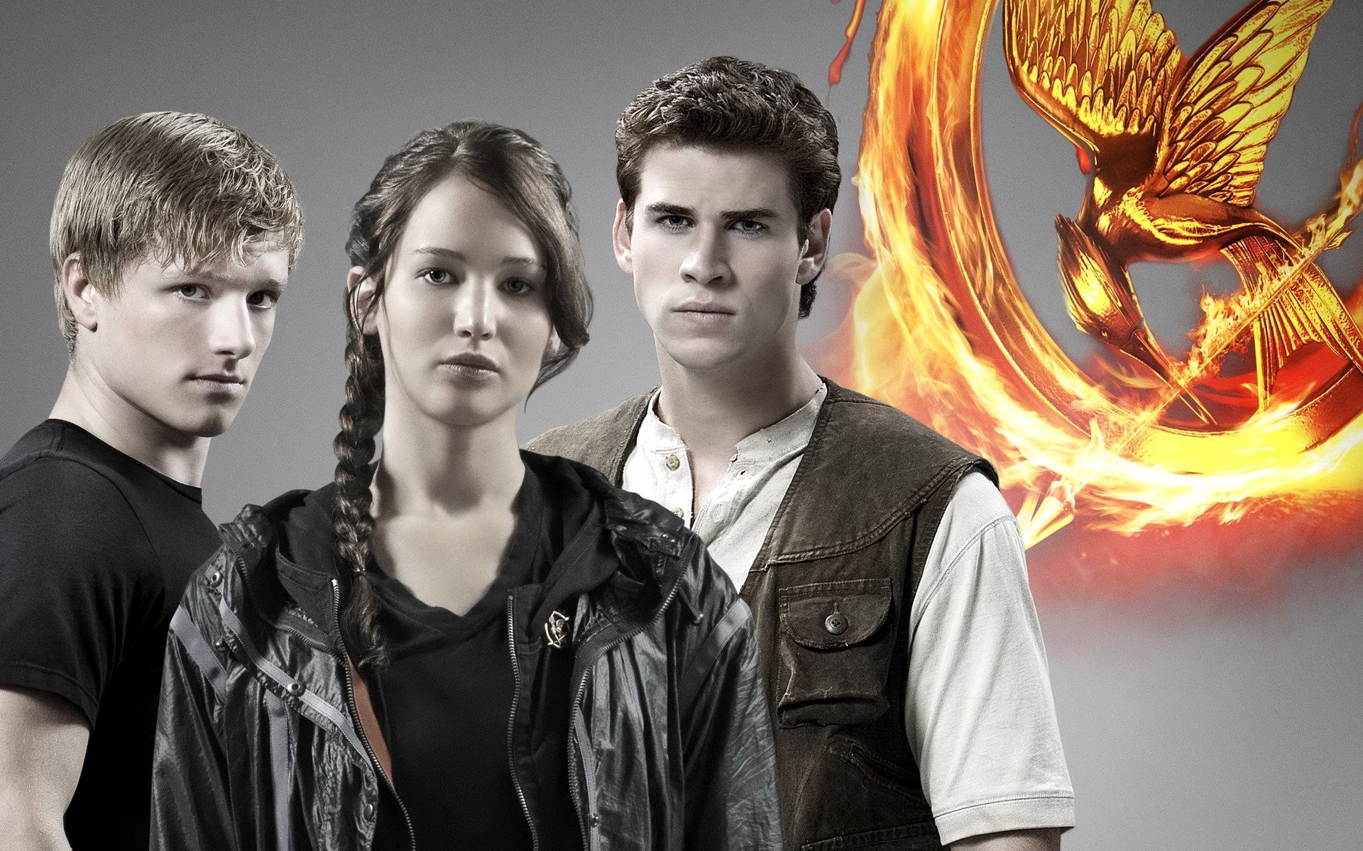 1920x1200 Movie - The Hunger Games Katniss Everdeen Jennifer Lawrence Peeta Mellark  Josh Hutcherson Gale Hawthorne Liam