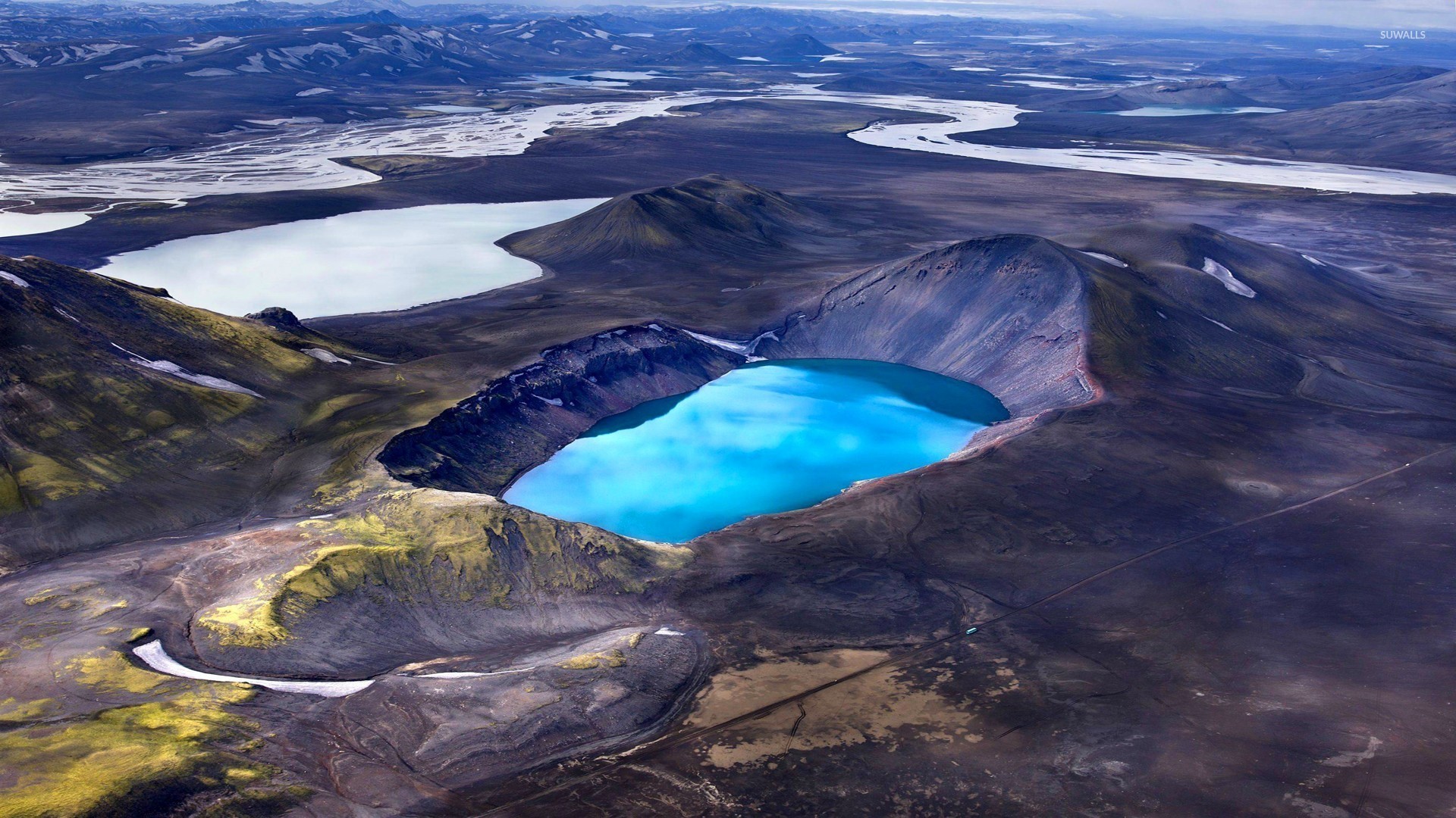 1920x1080 Blue lake in Eyjafjallajokull volcano wallpaper