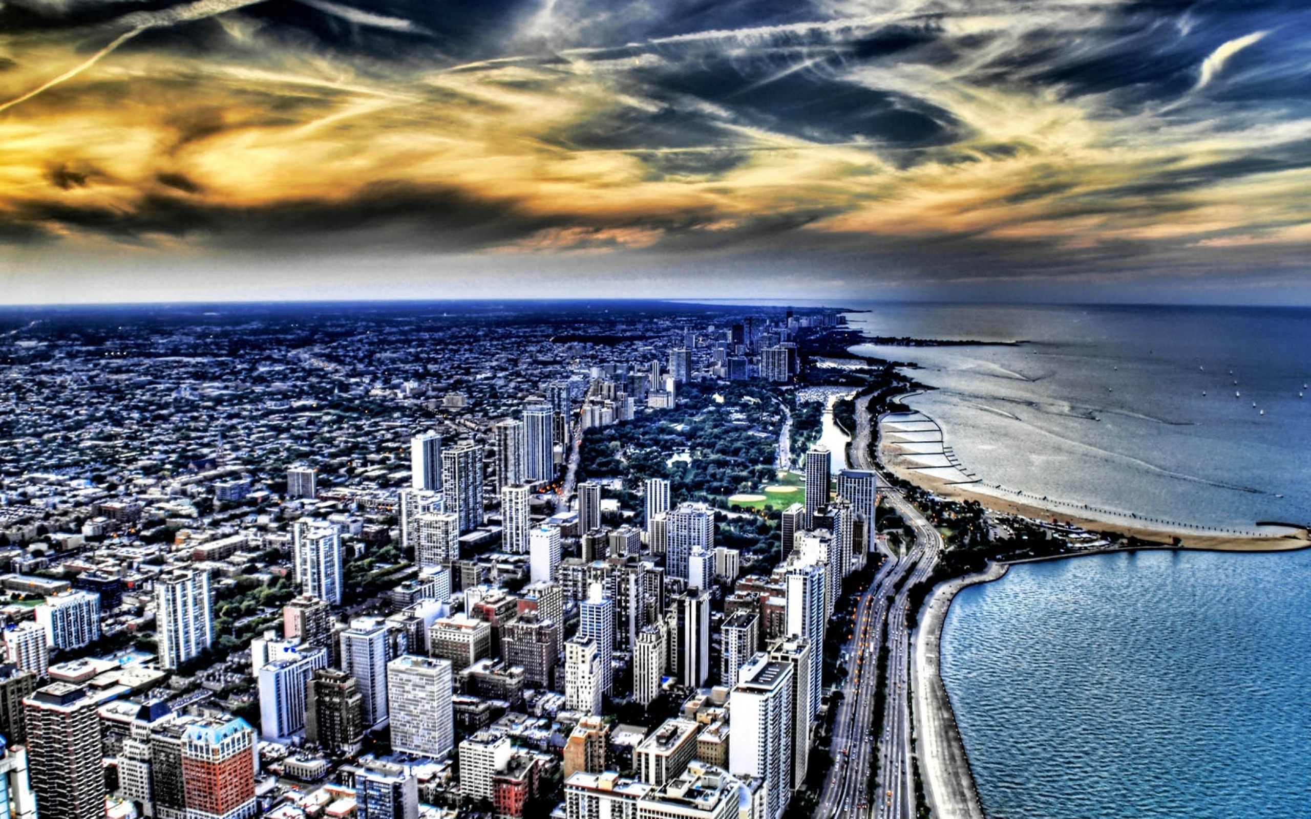 2560x1600 Chicago City Top View Wallpaper