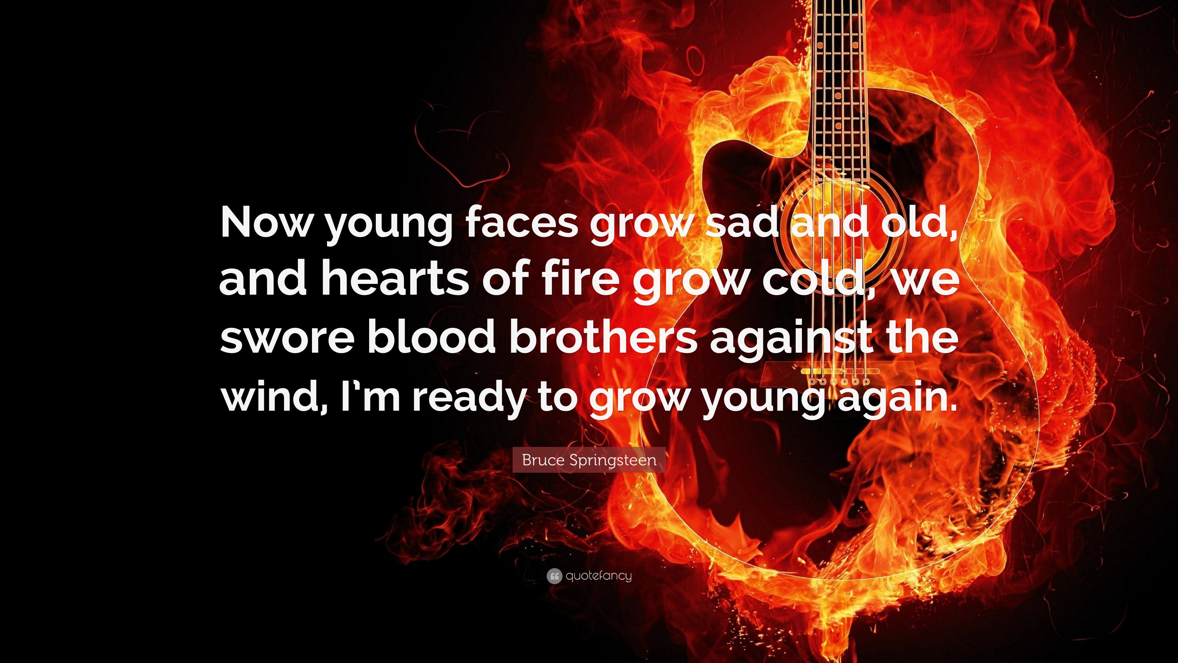 3840x2160 Bruce Springsteen Quote: “Now young faces grow sad and old, and hearts of