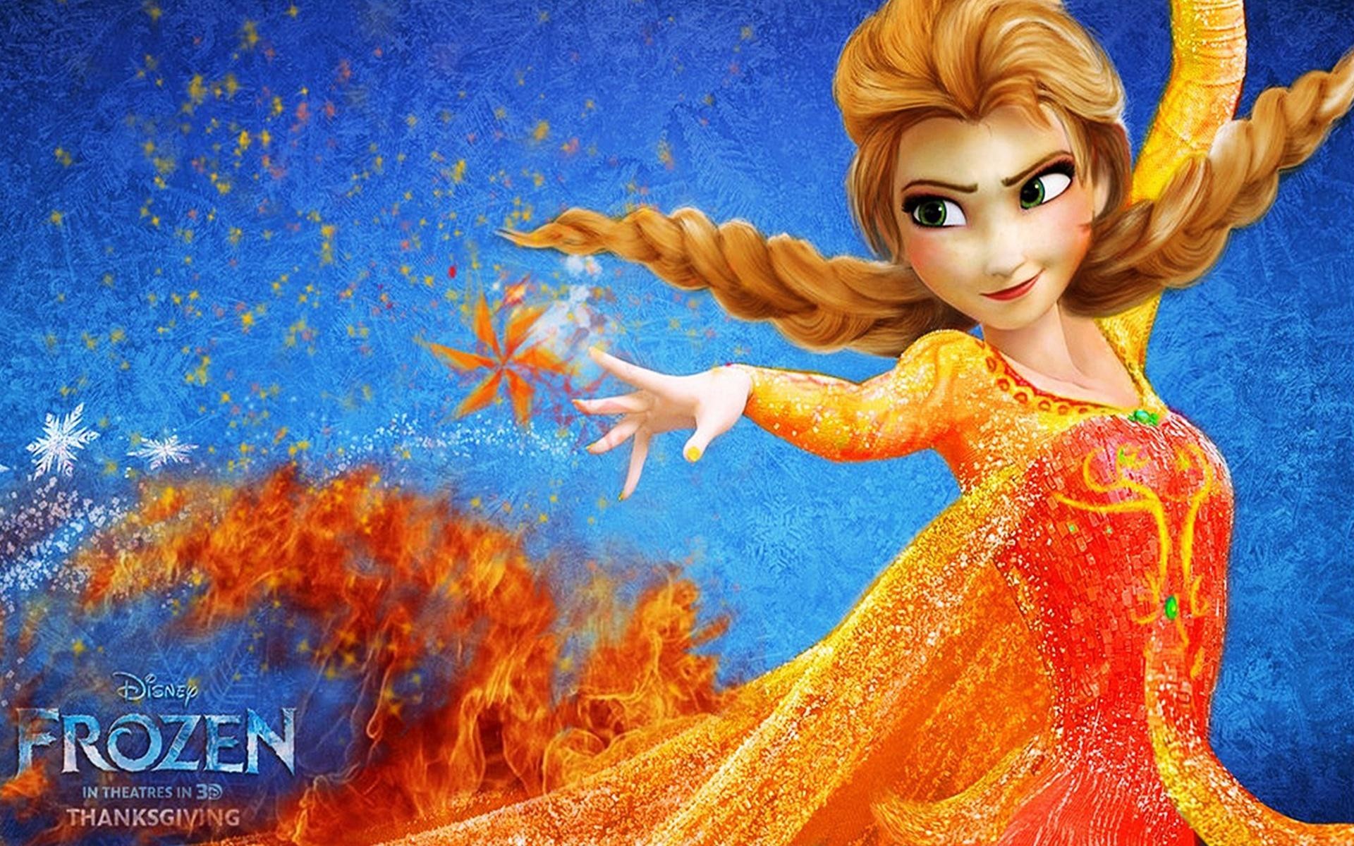 1920x1200 Frozen - Disney movie - Elsa - deviation, on fire