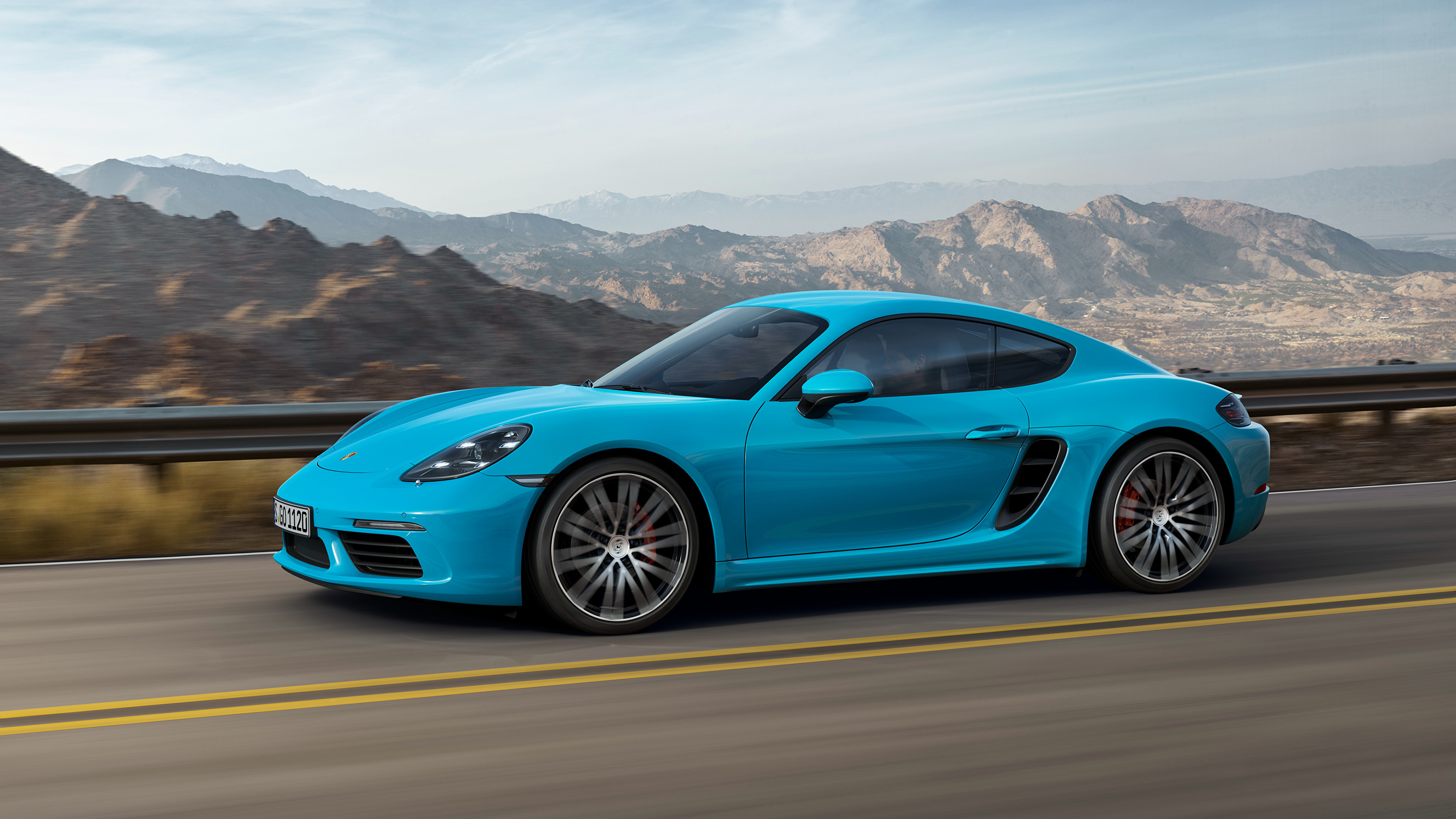 3840x2160 Wallpaper Porsche Cayman Light Blue Motion Cars Side  auto  automobile