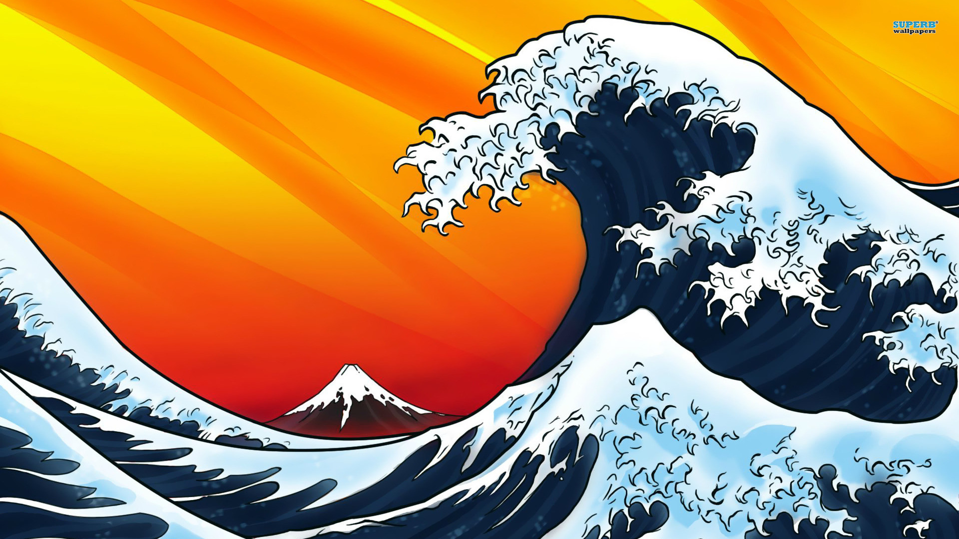 1920x1080 japanese style | Japanese style waves wallpaper 