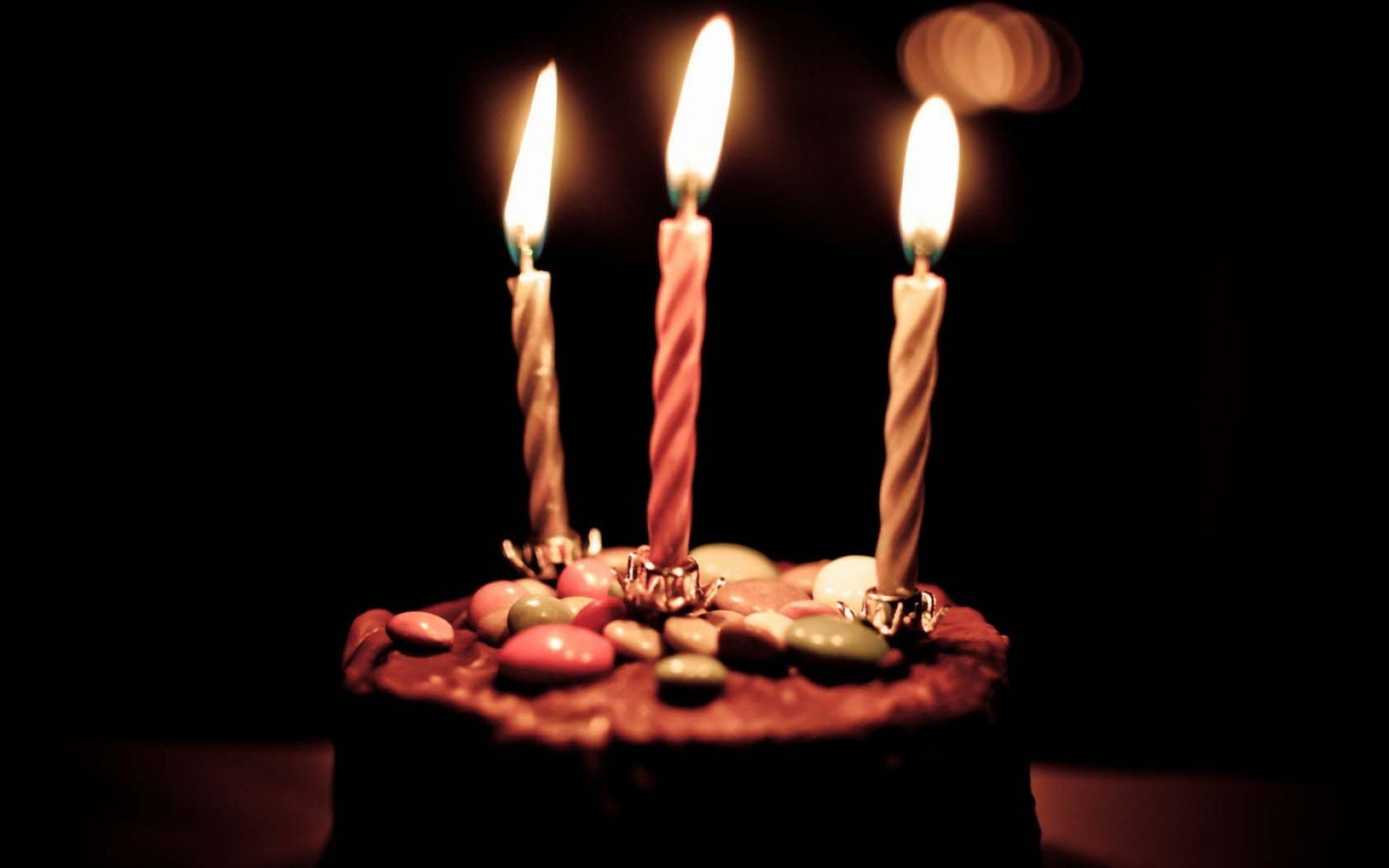 1920x1200 Chocolate Birthday Cake And Candles …