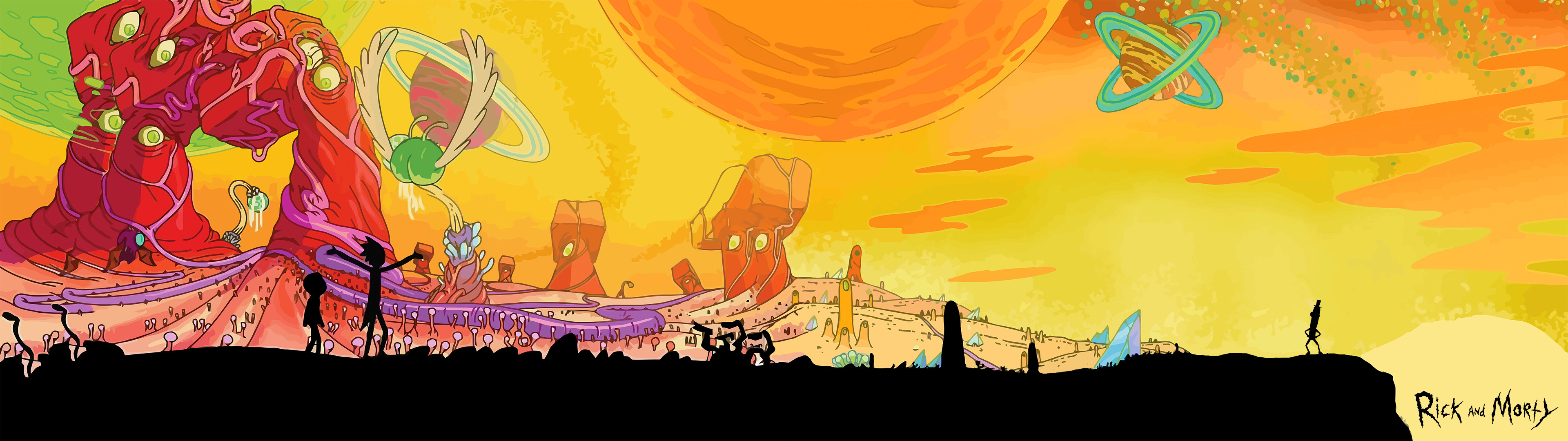 3840x1080 []Rick and Morty Dual Screen wallpaperDual ...