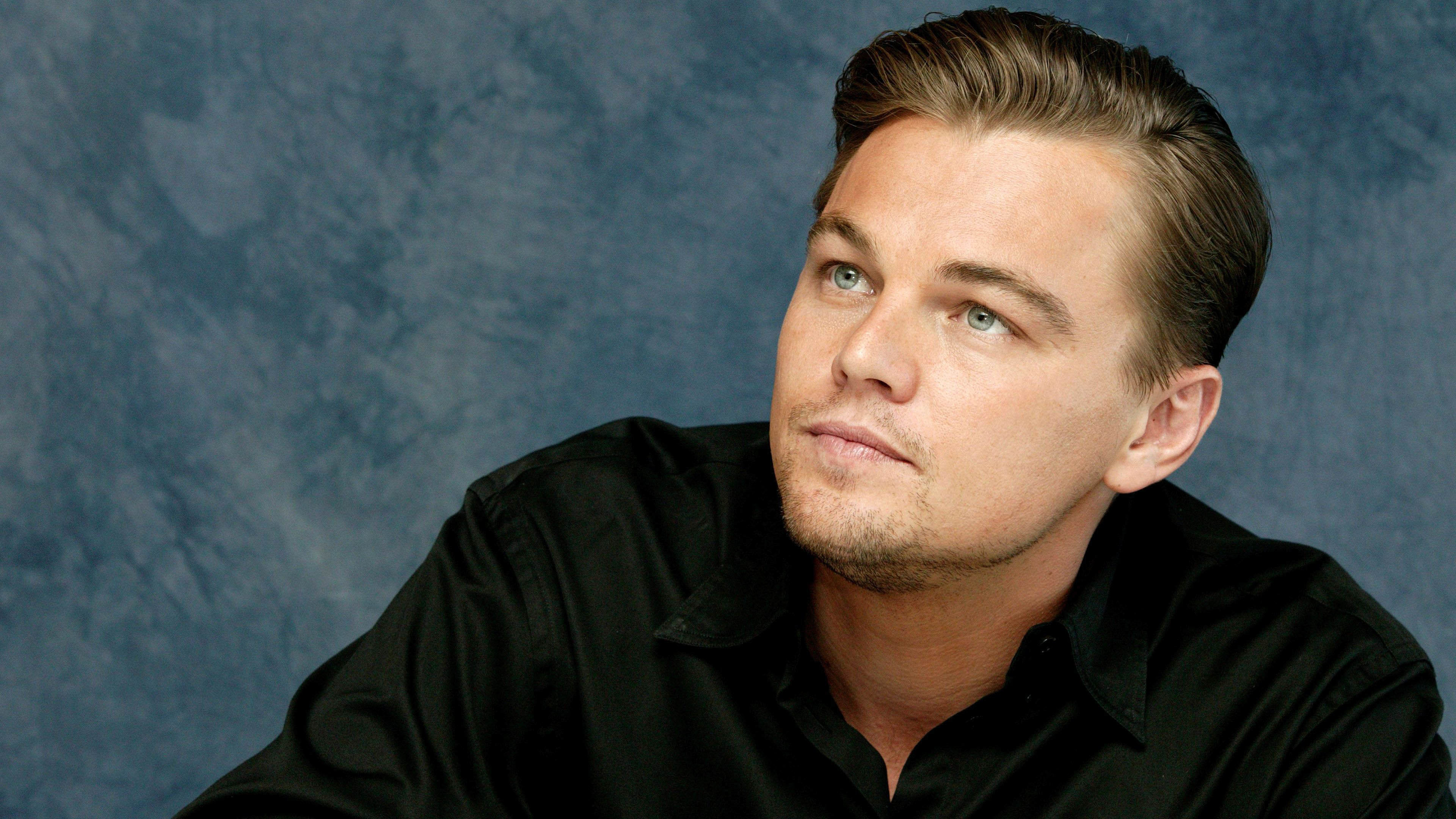 3840x2160 Leonardo DiCaprio wearing black shirt  wallpaper