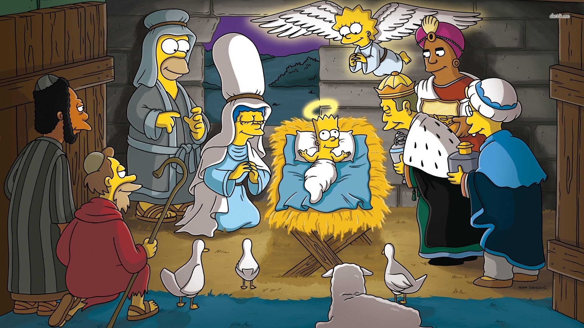 1920x1080 The Simpsons Nativity Scene Wallpaper ...