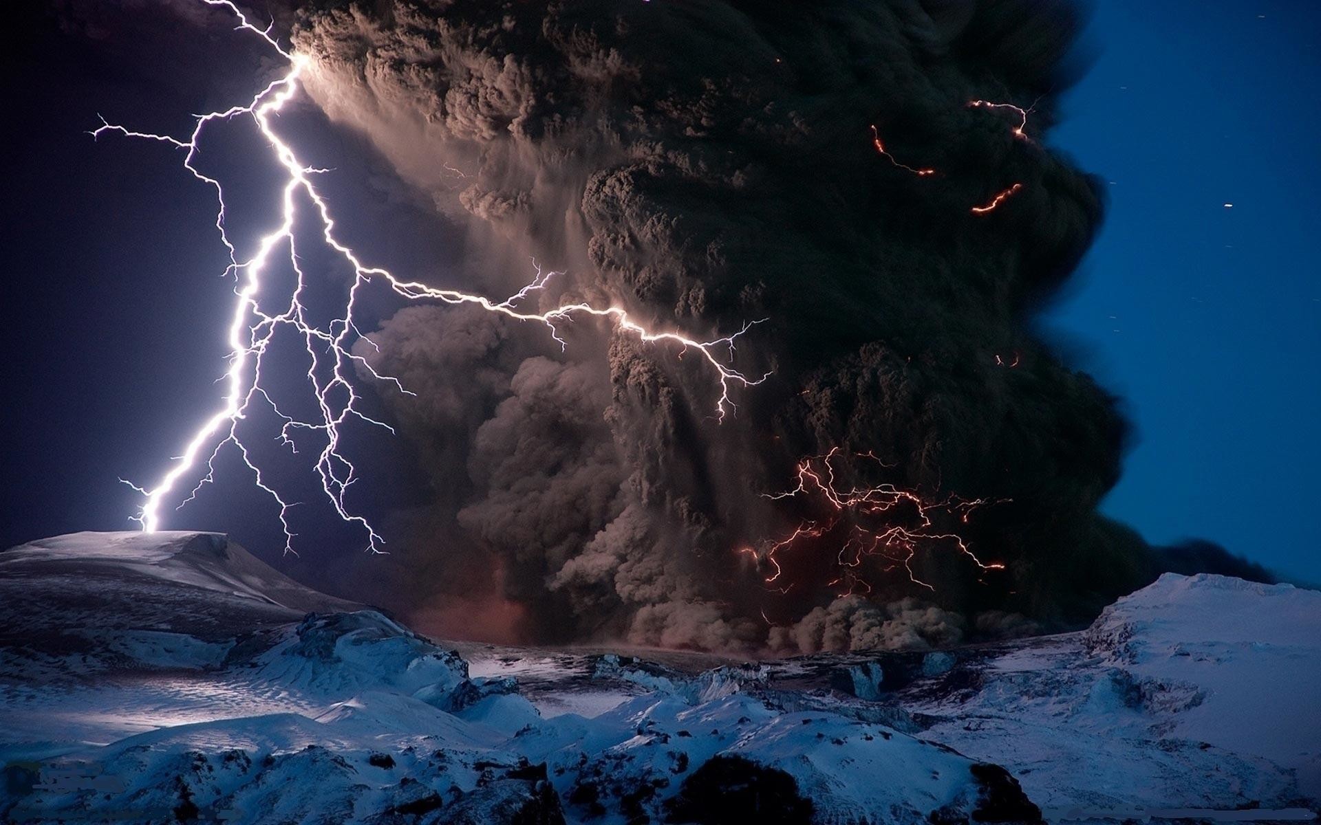 1920x1200 ... lightning strikes volcano wallpaper by hd wallpapers daily ...