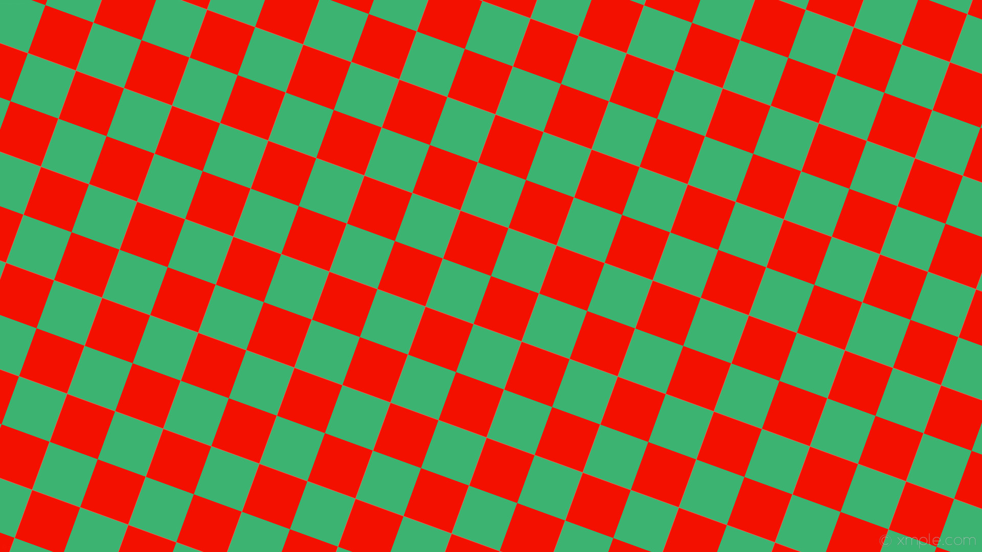 1920x1080 wallpaper squares red green checkered medium sea green #3cb371 #f41001  diagonal 70Â° 100px