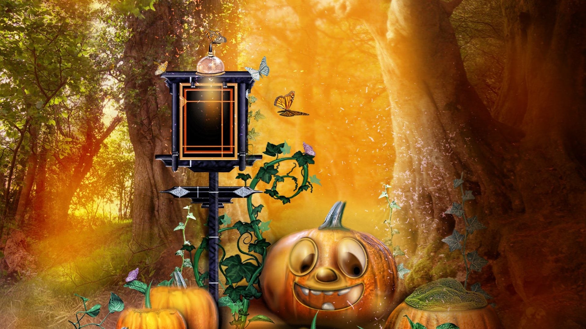 1920x1080 Halloween Tag - Dreams Attractions Stock Trees Plants Leaves Autumn Fall  Nature Pumpkins Pre Love Designs
