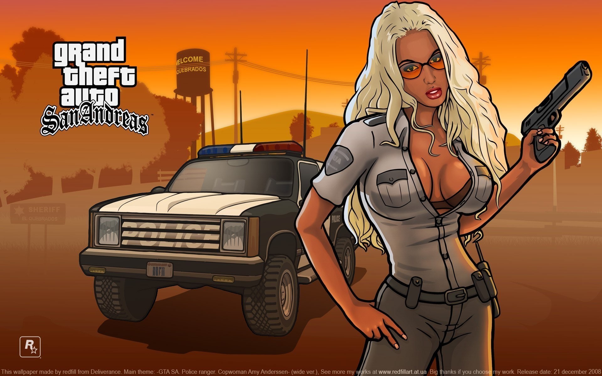 1920x1200 game wallpapers grand thef auto:san andreas gta barbara police girl game  wallpapers gta san