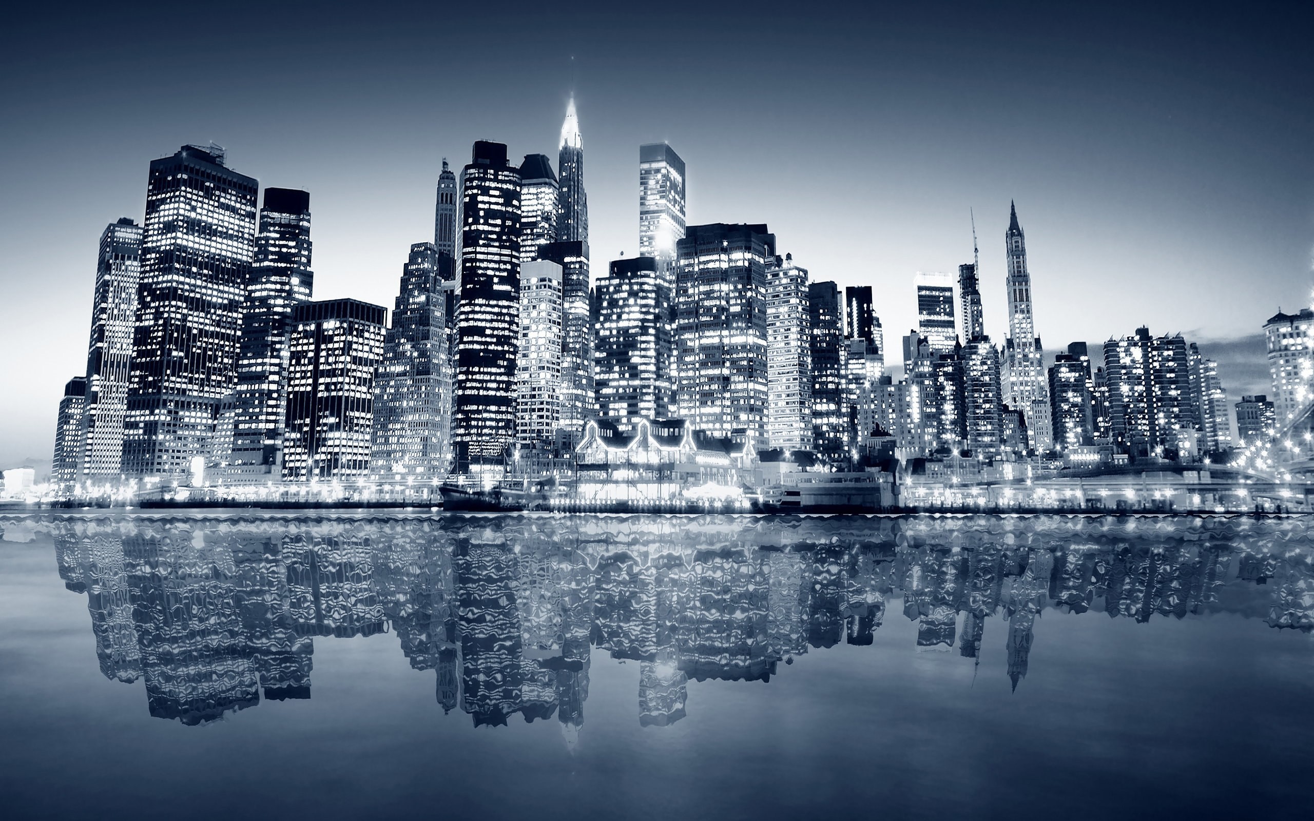 2560x1600 Black And White New York Skyline 9 Wallpaper HD hd backgrounds hd  screensavers hd wallpapers 1080p