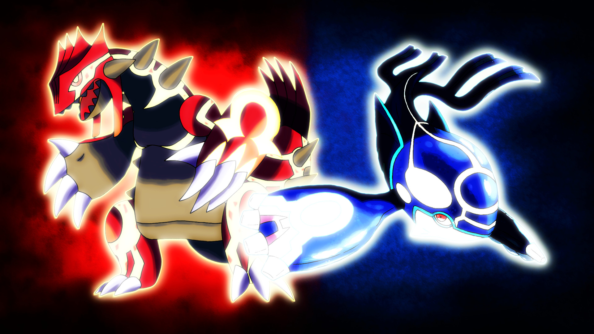 1920x1080 ... Primal Groudon and Primal Kyogre Wallpaper by Glench