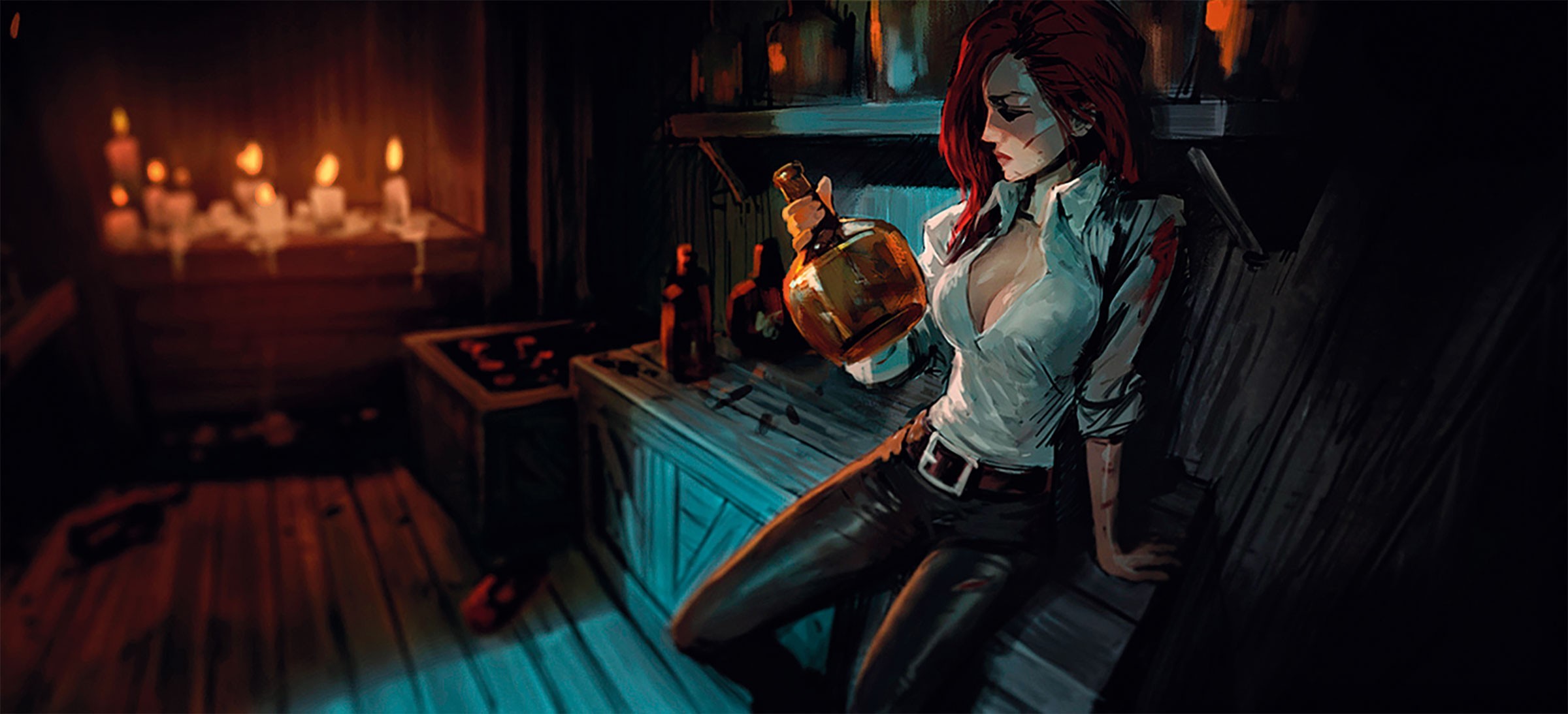 2400x1094 Miss Fortune, Pirates, Redhead, League of Legends, Concept art,  Illustration Wallpapers HD / Desktop and Mobile Backgrounds