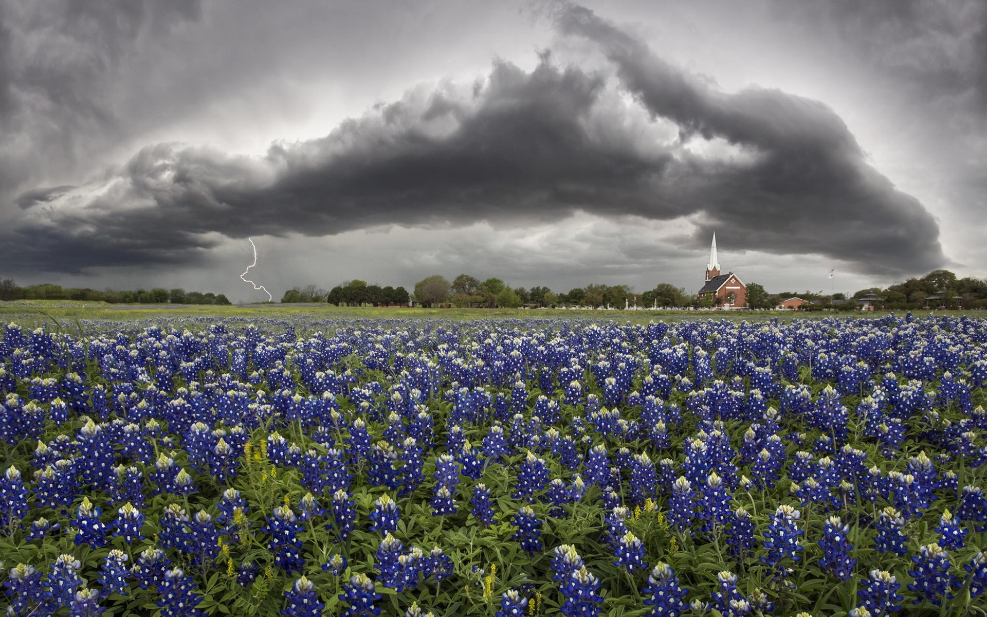 1920x1200 500px, Lightning, Flowers, Texas, Church Wallpapers HD / Desktop and Mobile  Backgrounds