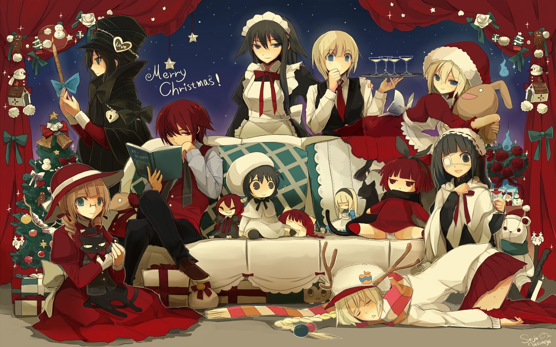 Anime Christmas Girls Honkai Impact 3rd Bronya Raiden 4K Wallpaper #4.546