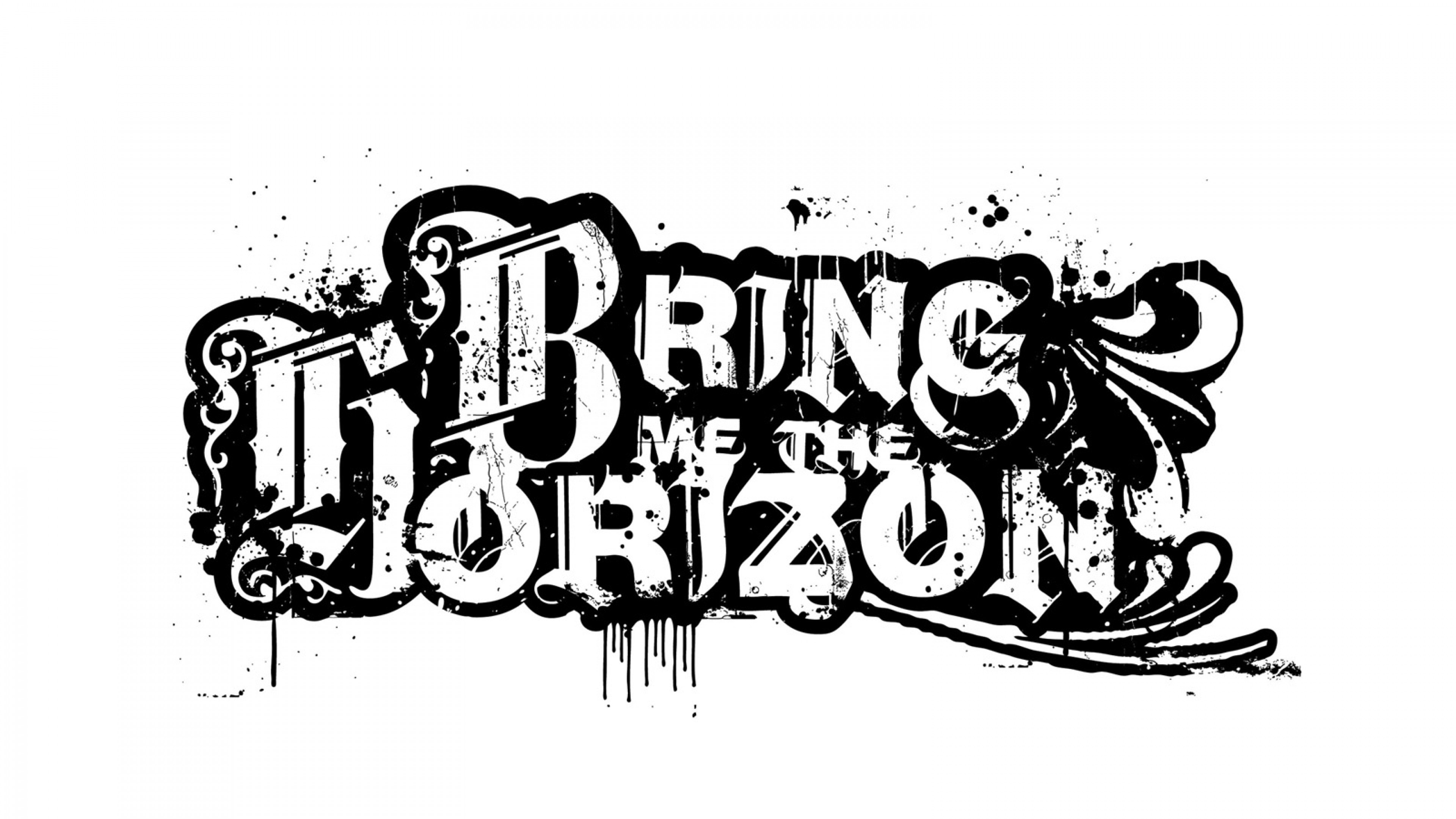 3840x2160 Preview wallpaper bring me the horizon, text, sign, graphics, spray  