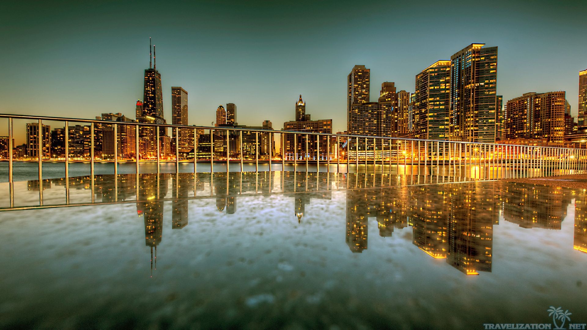 1920x1080 Chicago Skyline Sunset Photography 5528