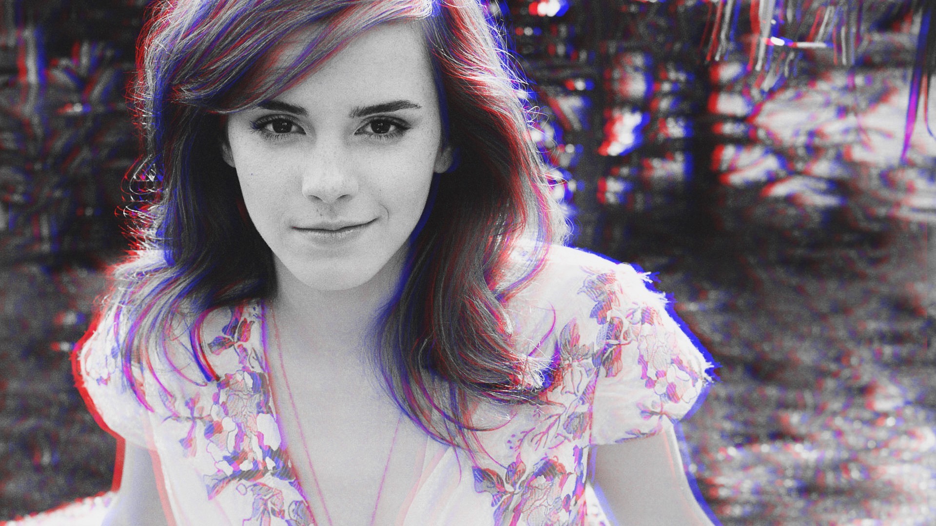 1920x1080 People  Emma Watson anaglyph 3D