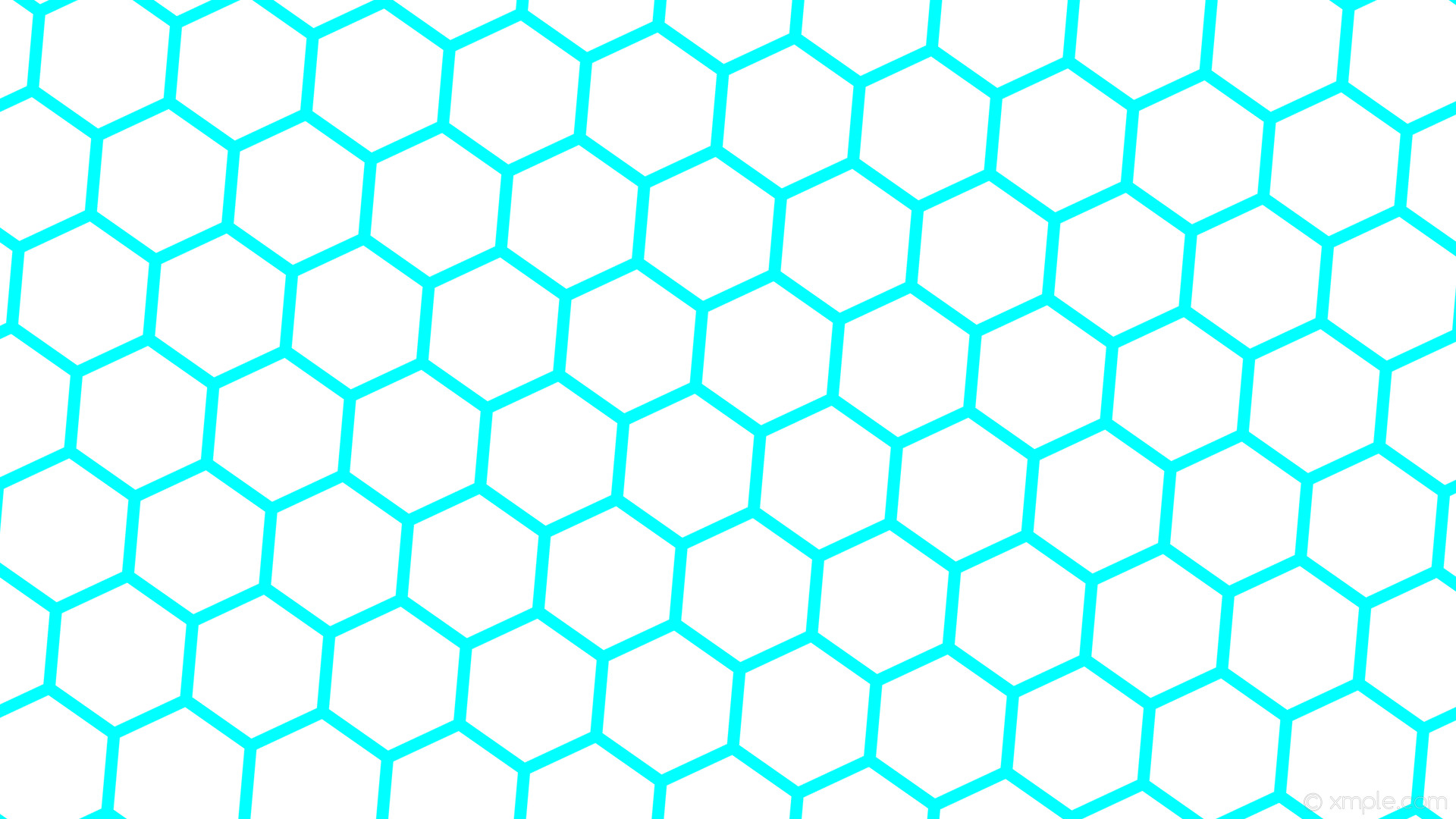 1920x1080 wallpaper white blue beehive honeycomb hexagon aqua cyan #ffffff #00ffff  diagonal 55Â° 16px