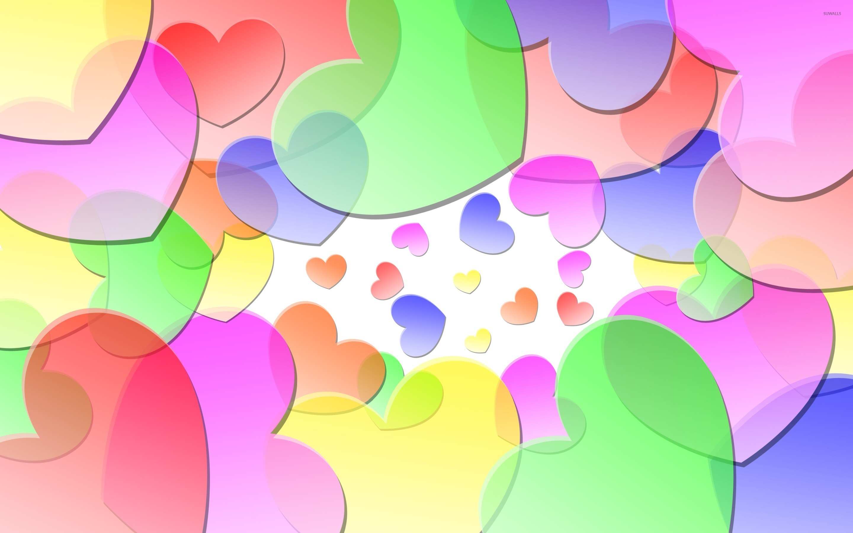 2880x1800 Colorful hearts [2] wallpaper