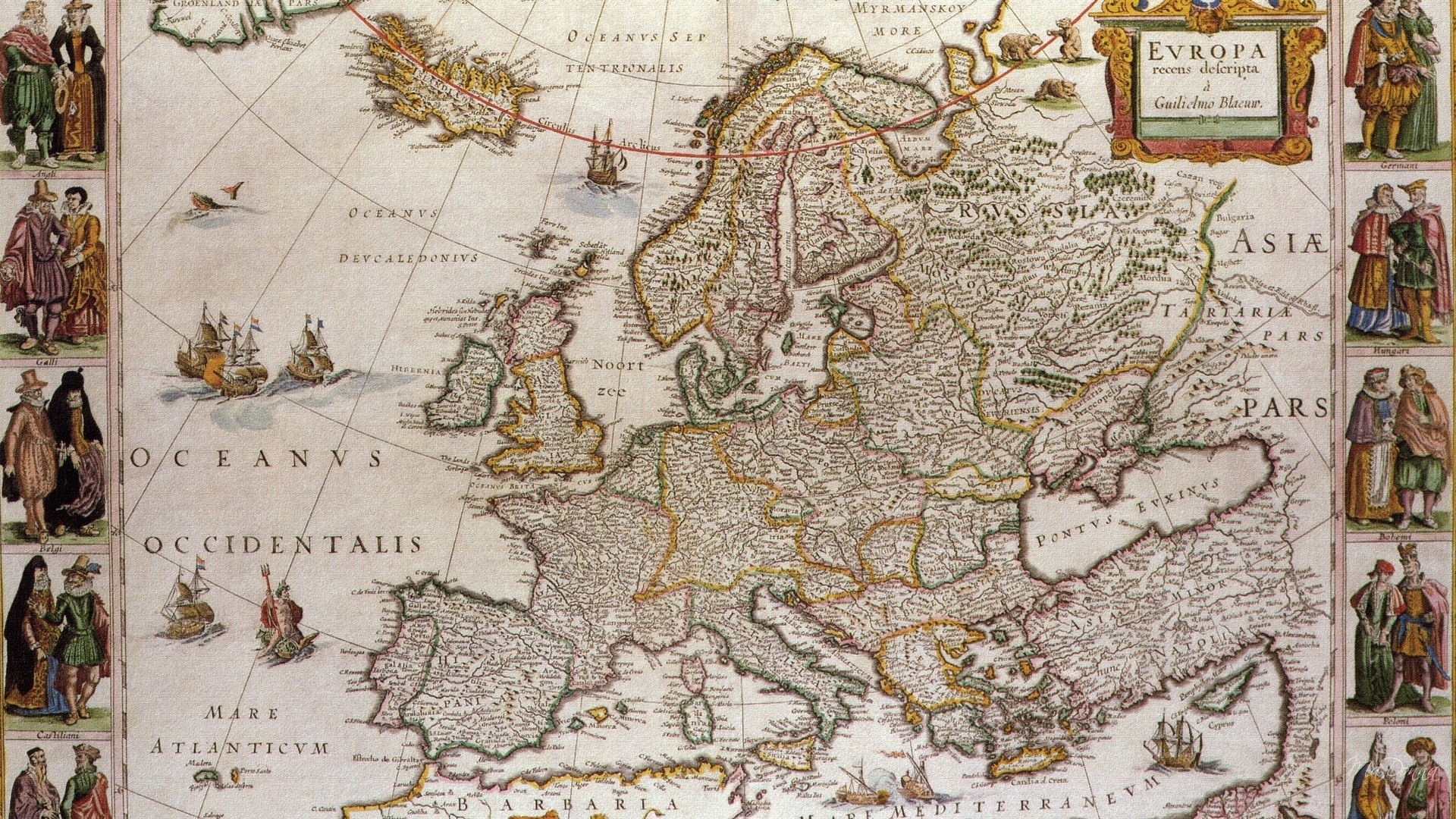 1920x1080 Map Of Europe wallpaper