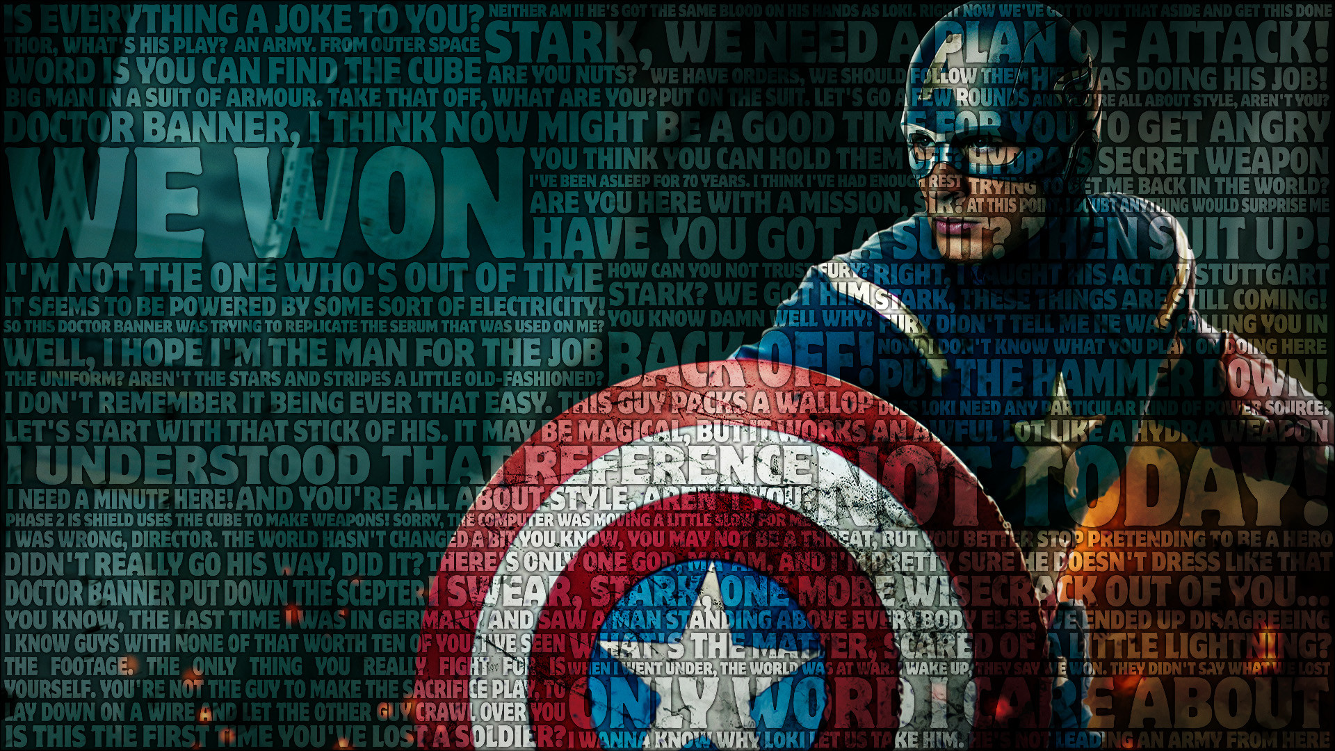 1920x1080 Captain America Avengers Typography wallpaper |  | 100514 |  WallpaperUP