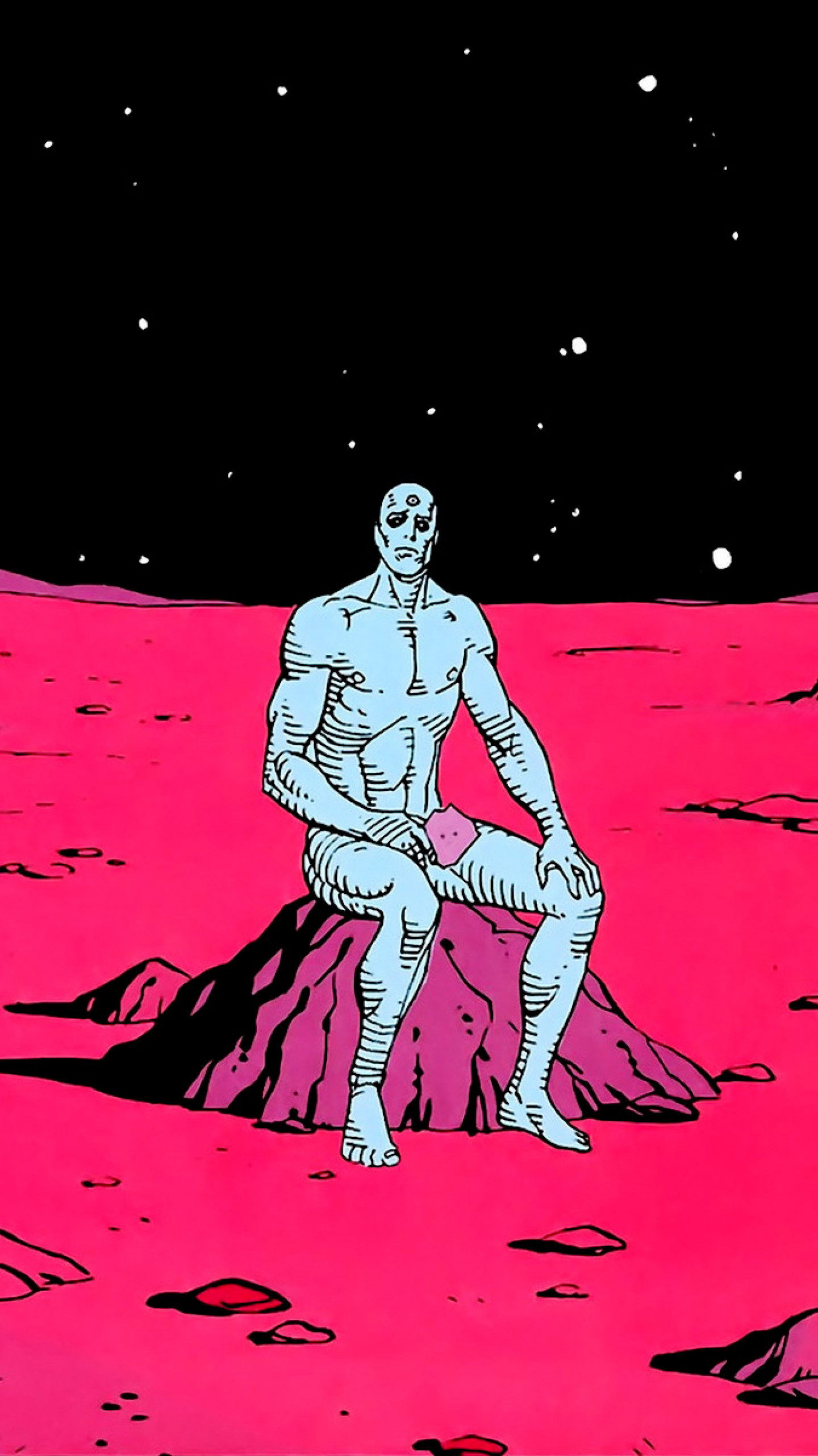 1440x2560 Preview wallpaper silver surfer, superhero, drawing, marvel, alone 