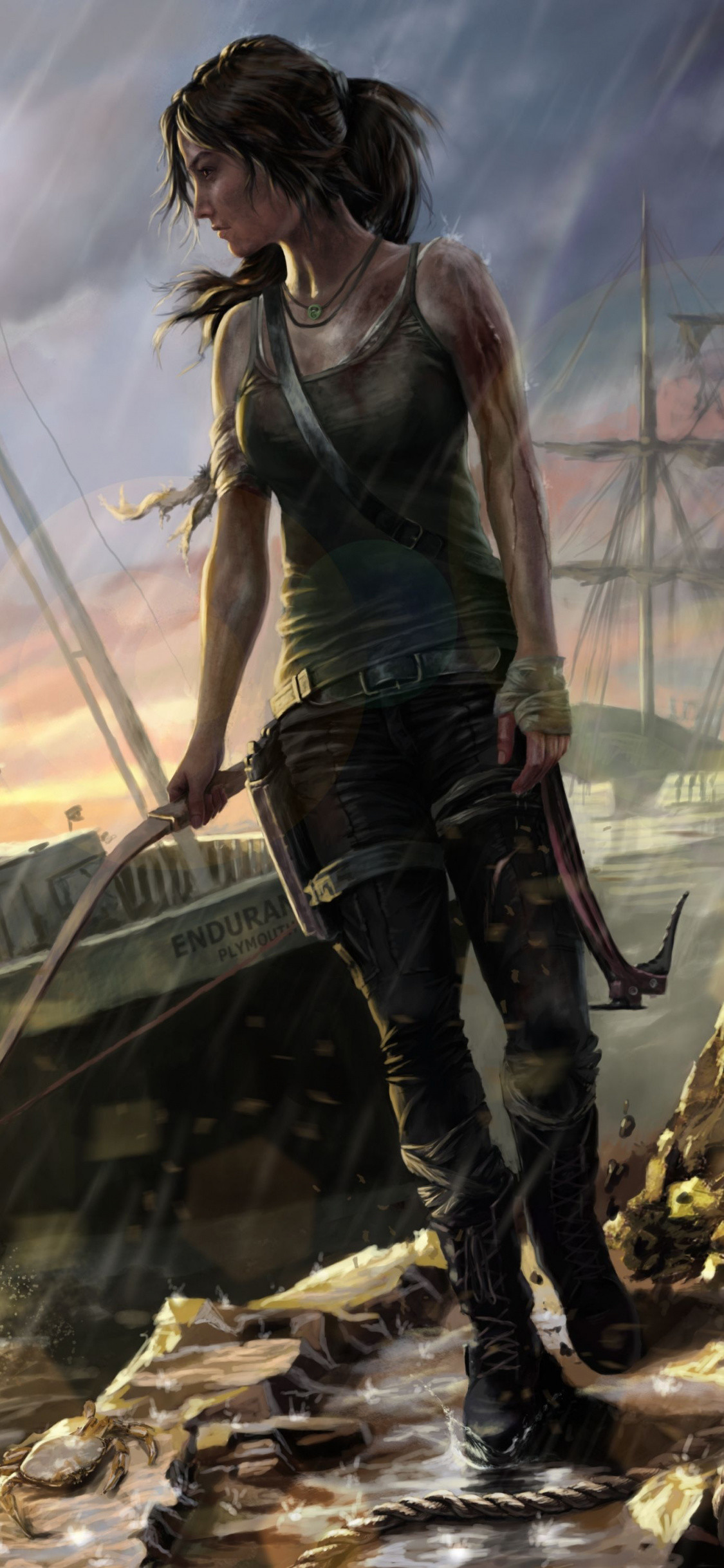 1125x2436  Creative Arts, Tomb Raider, Sky, Art, Mythology Wallpaper for  IPhone X / XS