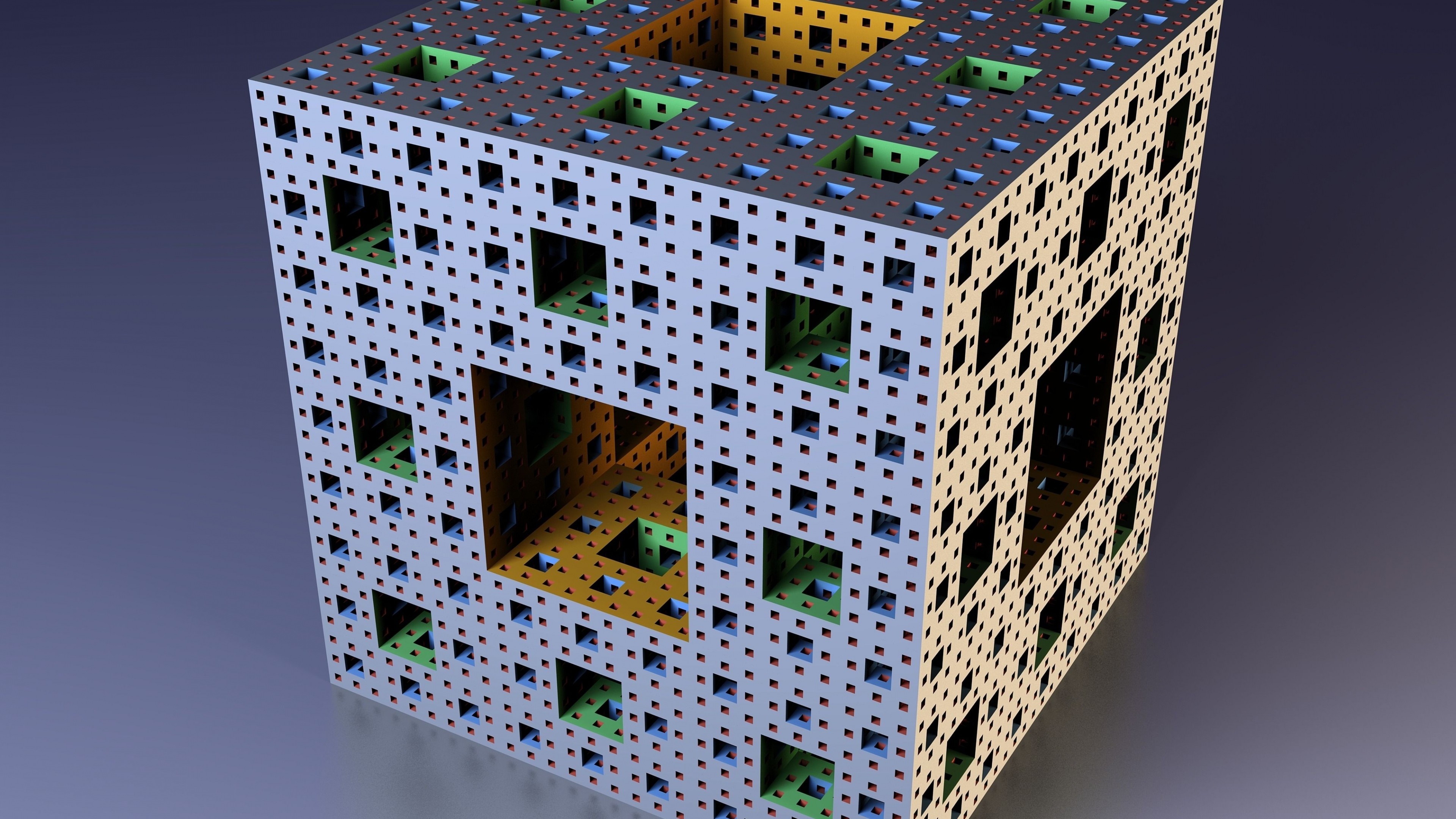 3840x2160  Wallpaper cube, fractal, mandelbrot