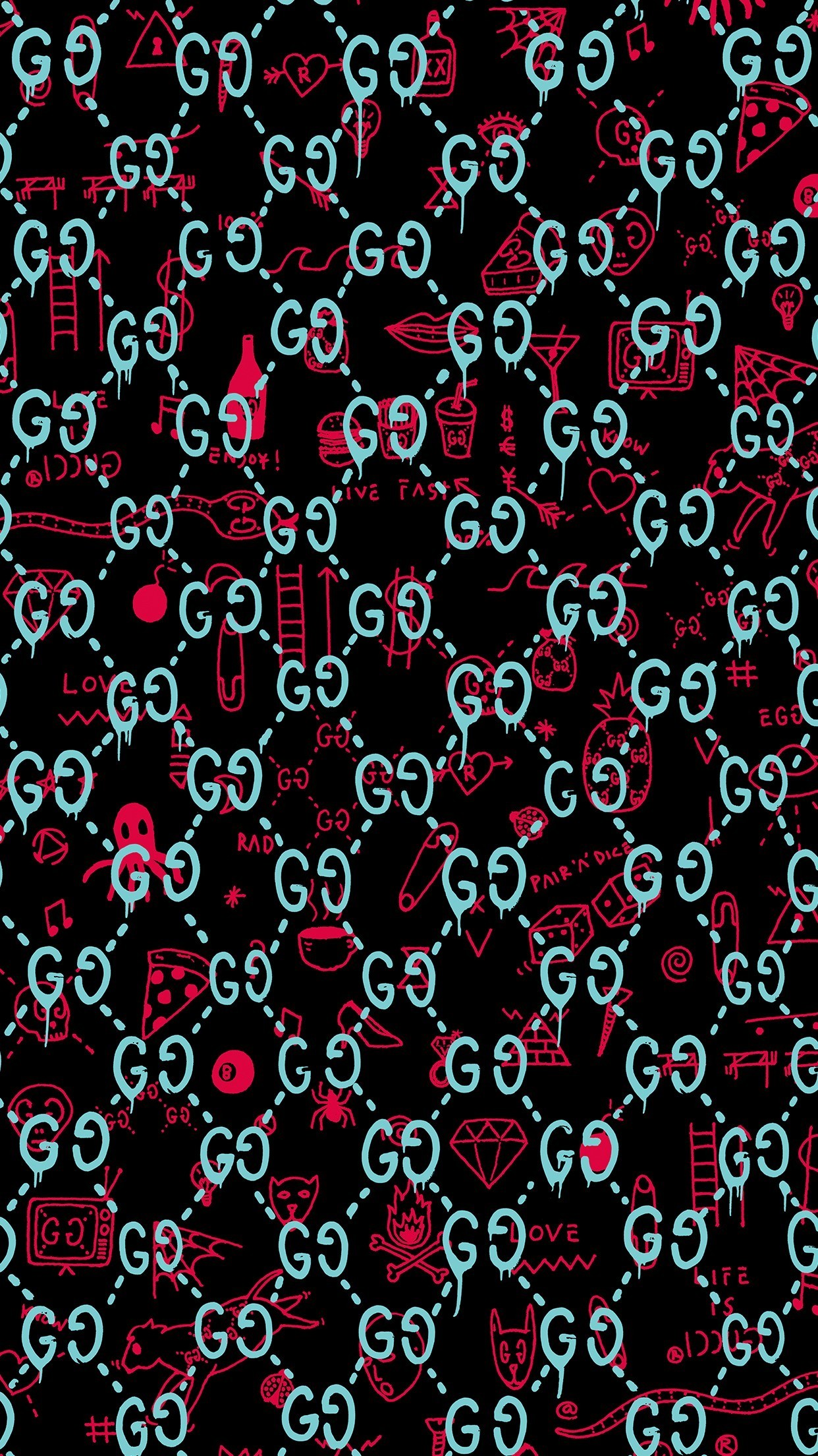 1242x2208 Gucci wallpaper from their app