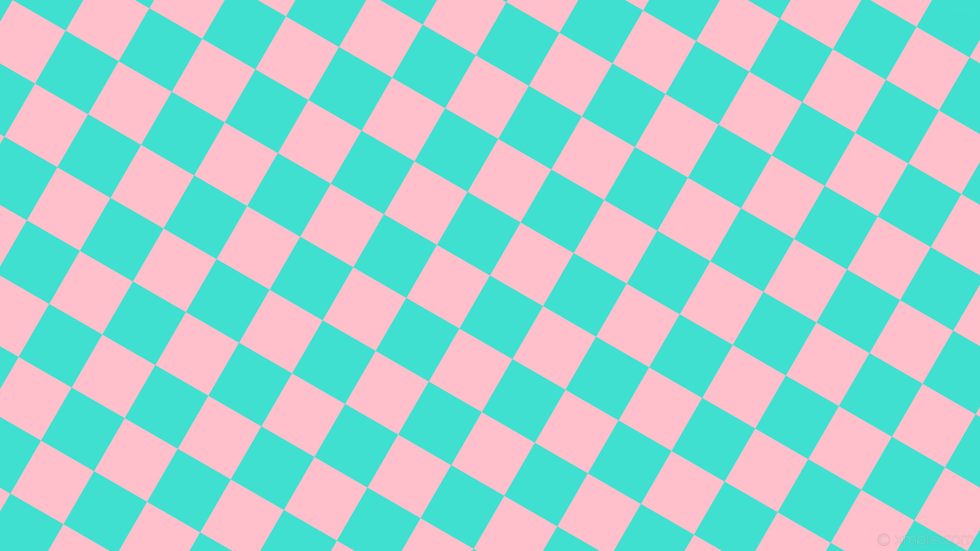 1920x1080 wallpaper pink squares blue checkered turquoise #ffc0cb #40e0d0 diagonal  60Â° 120px