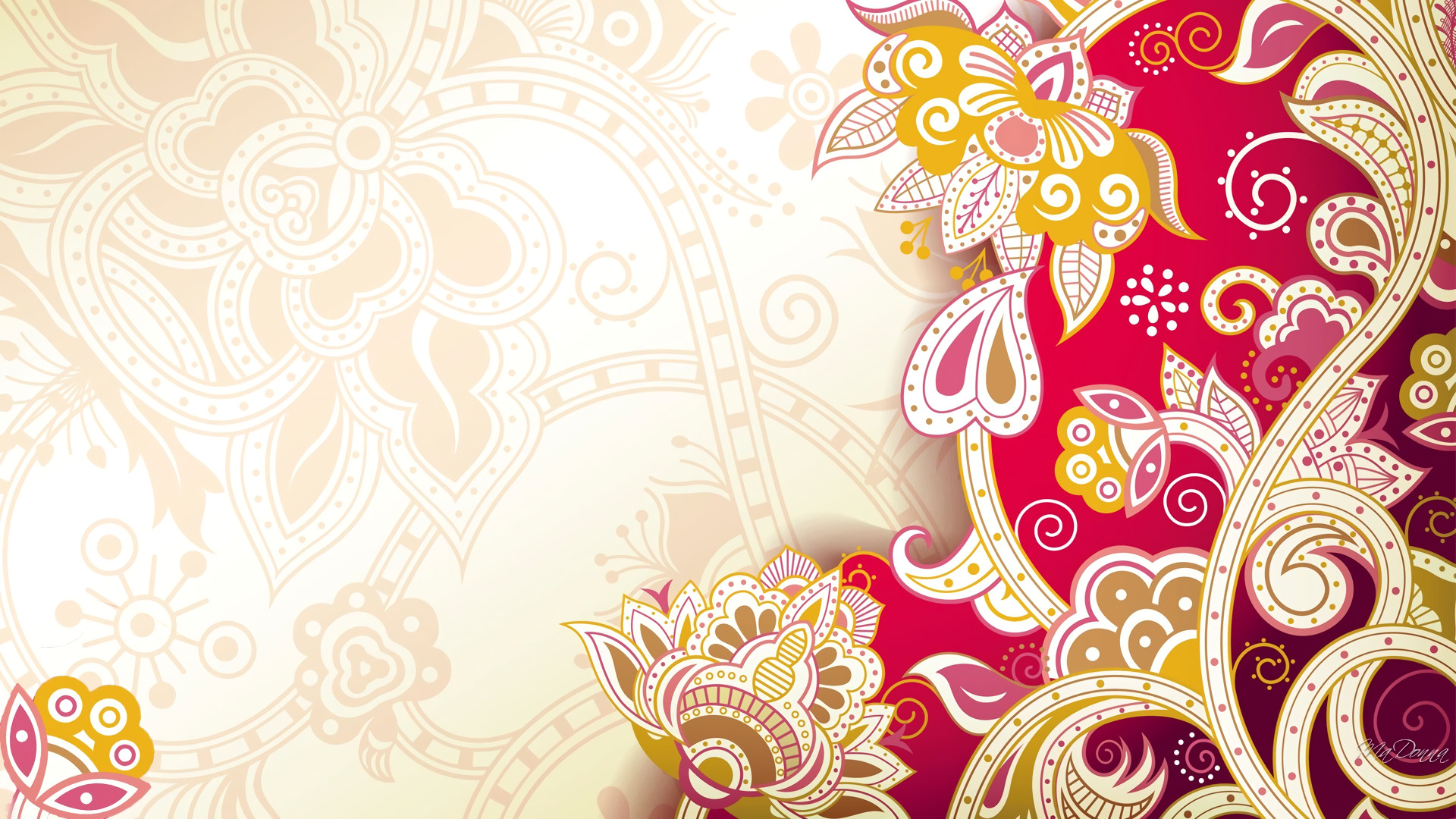 1920x1080 Artistic - Flower Abstract Colors Pink Gold Wallpaper