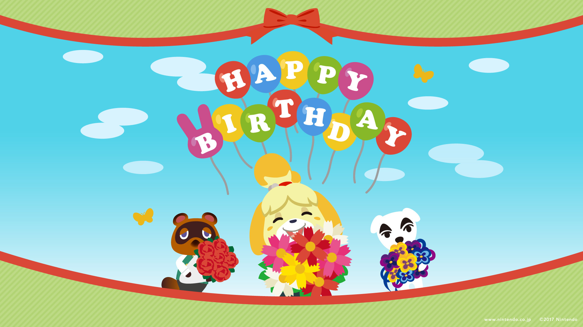 1920x1080 New Animal Crossing Happy Birthday Background!