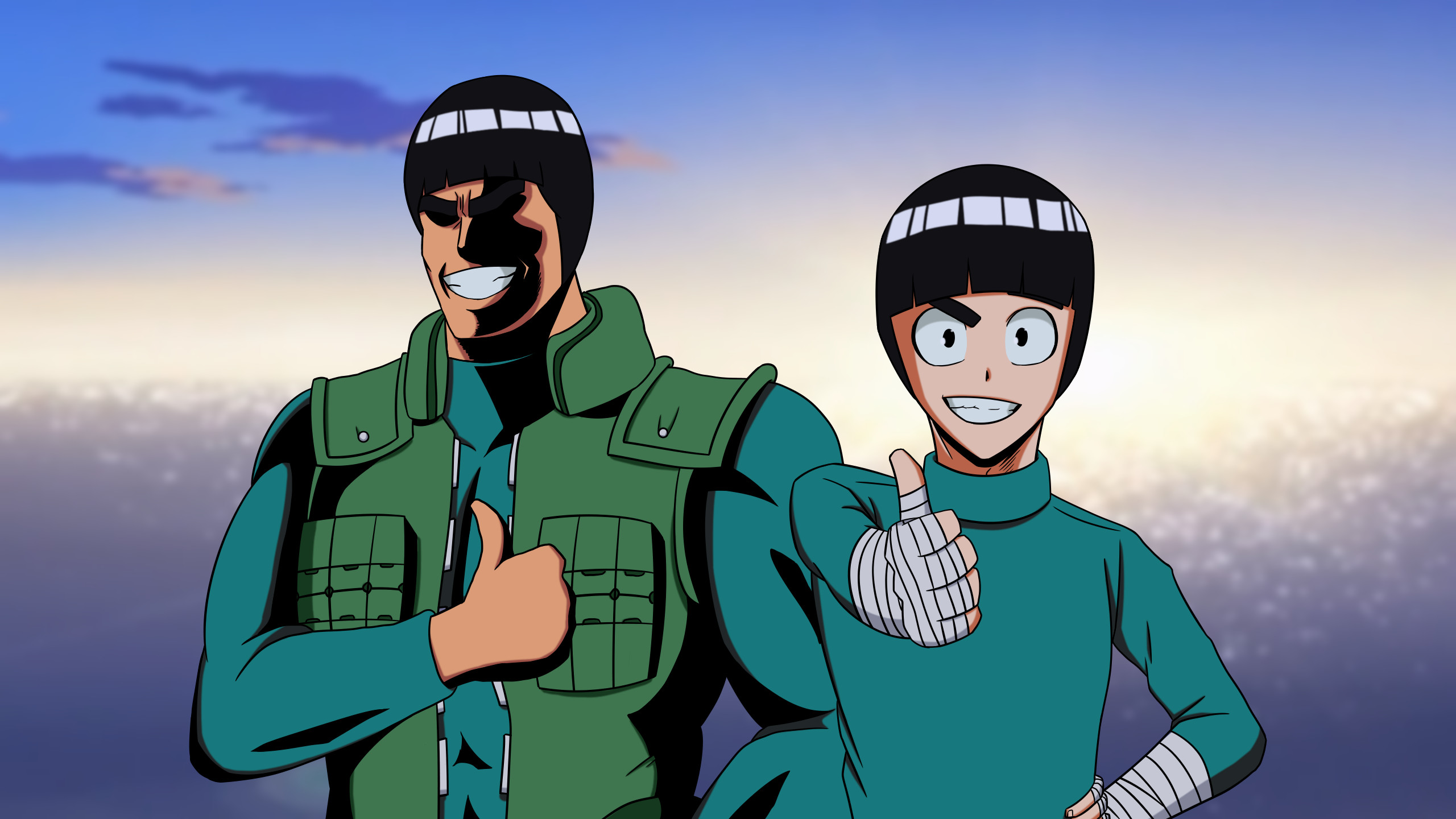 2560x1440 Rock Lee & Might Guy (MHA style) ...