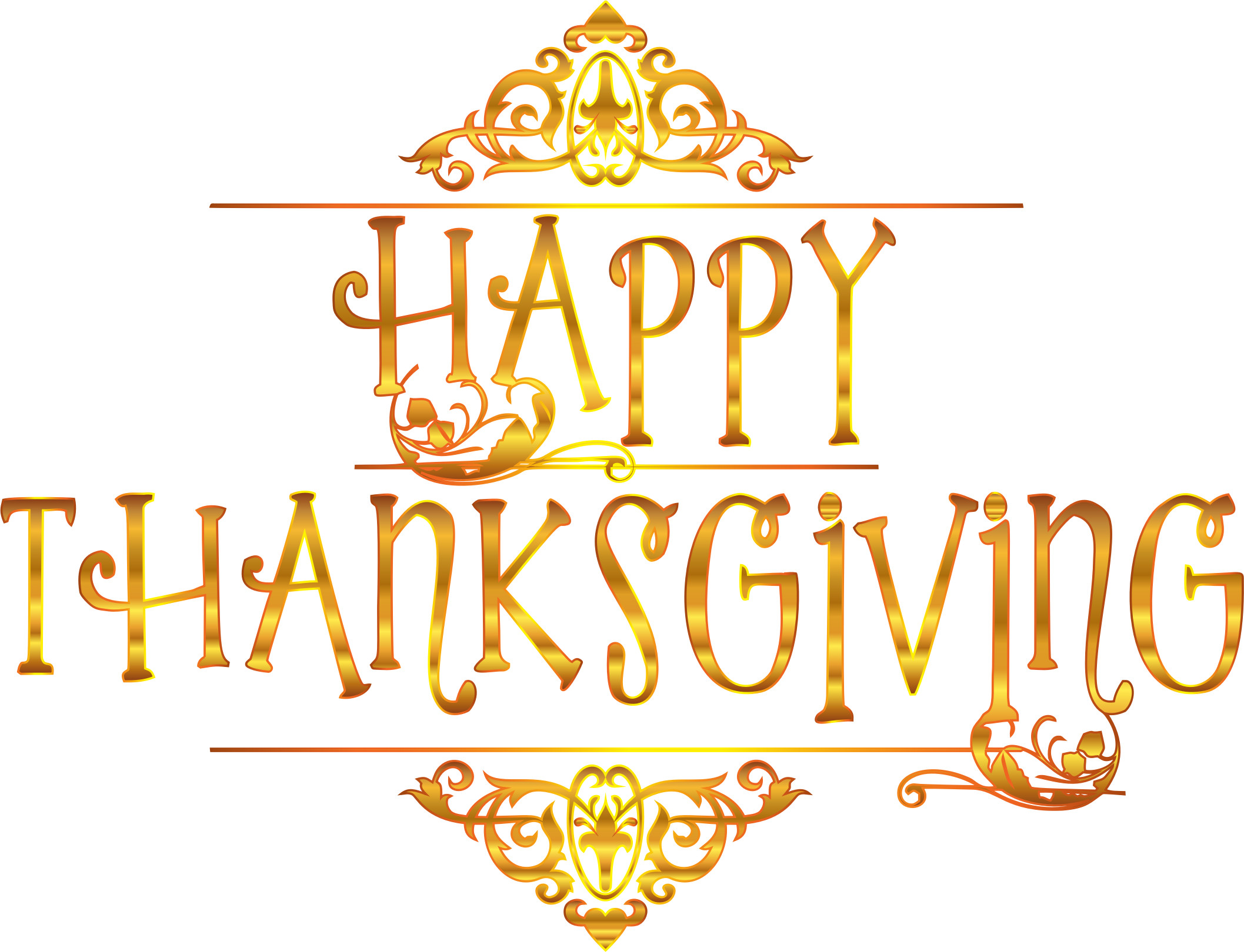 2115x1620 Gold Happy Thanksgiving Typography Variation 2 No Background