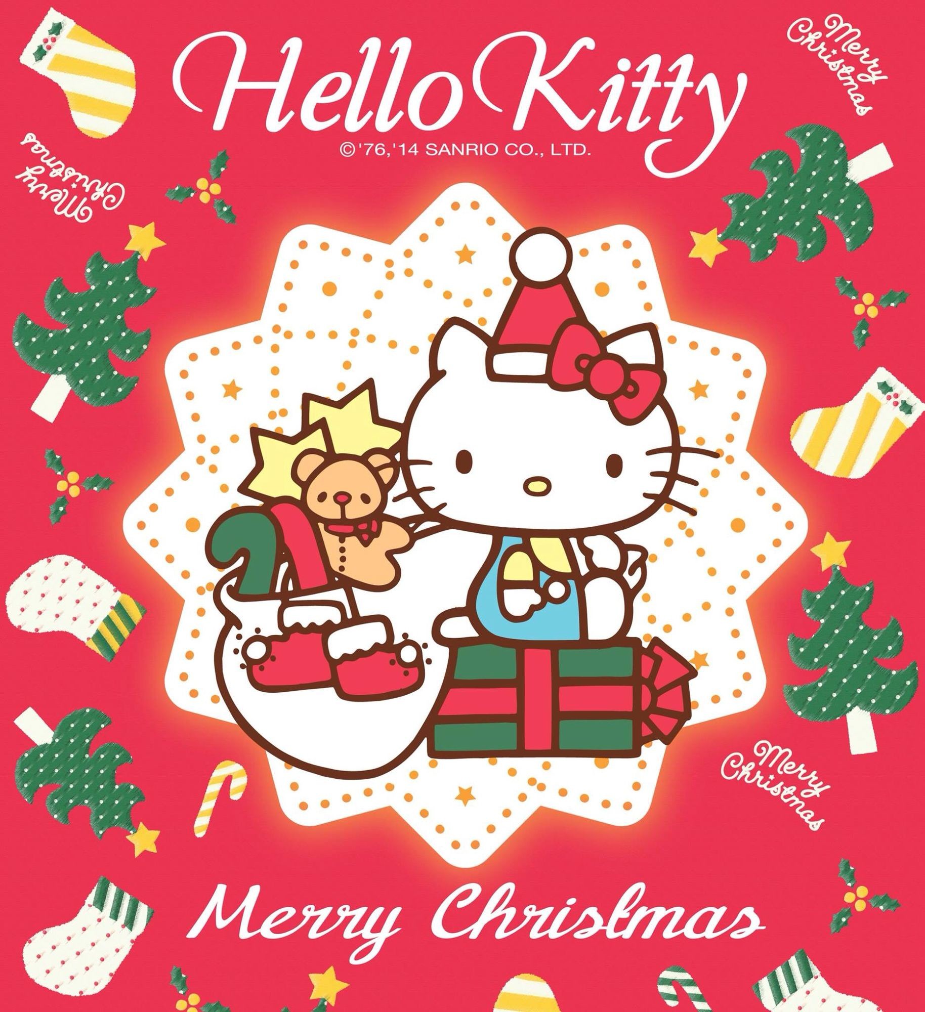 1828x2000 Hello Kitty Christmas Card Printable With Merry 3 HelloKitty Sanrio  Pinterest