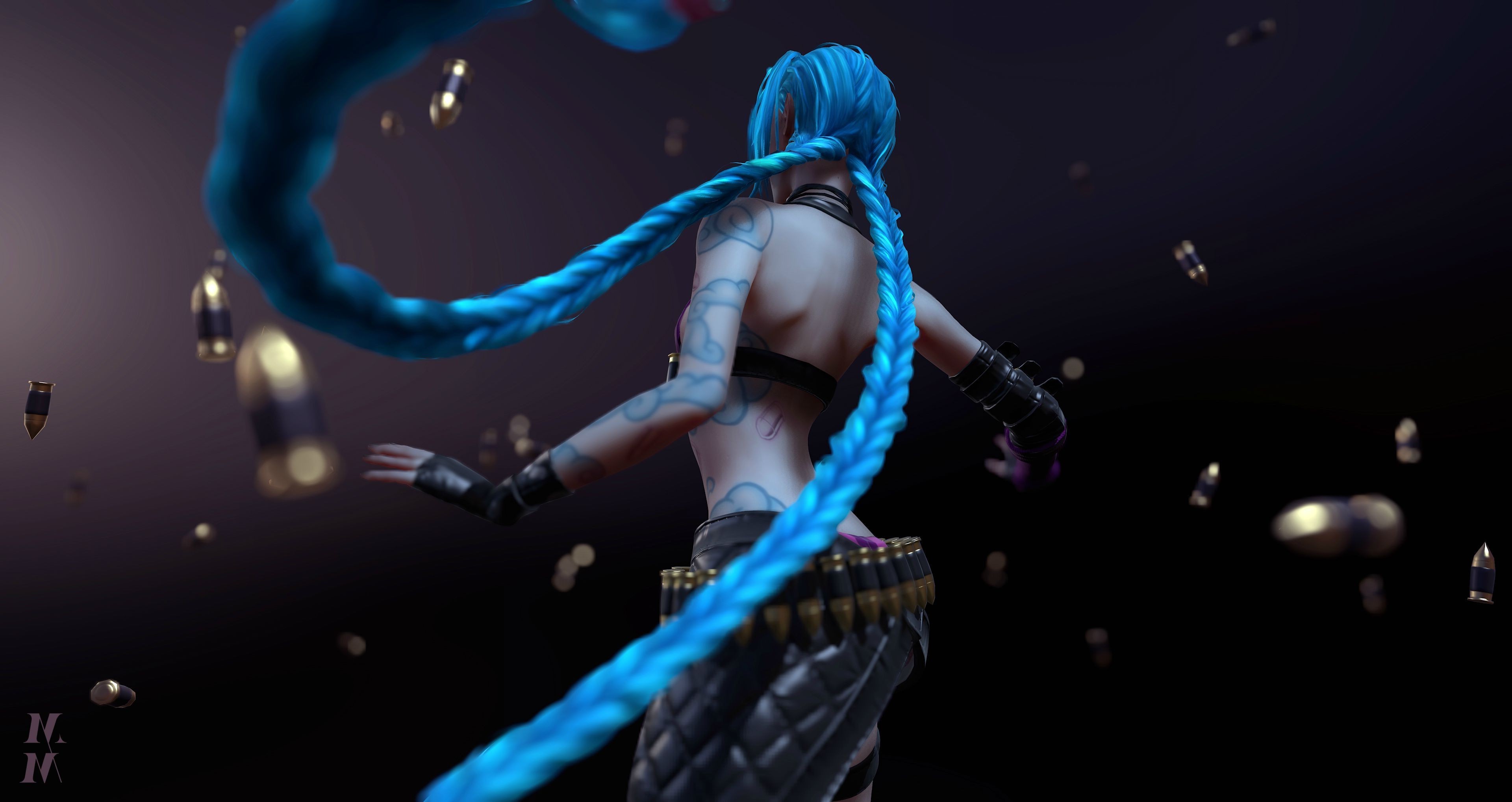 3840x2036 blue Hair, CGI, Women, League Of Legends, Jinx (League Of Legends)  Wallpapers HD / Desktop and Mobile Backgrounds
