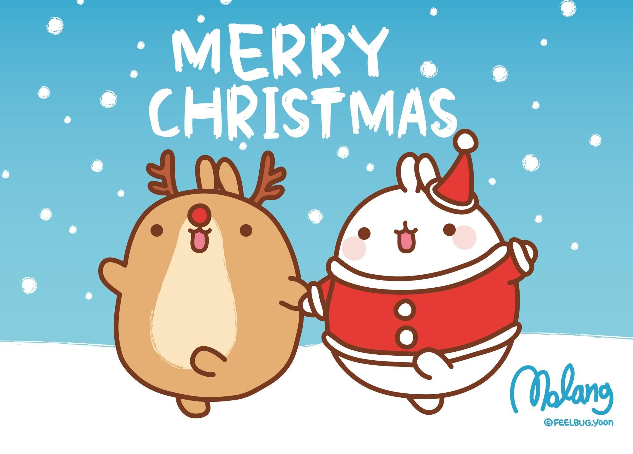 2048x1468  San-X Molang Christmas Desktop Wallpapers - Here are 3 super cute  .