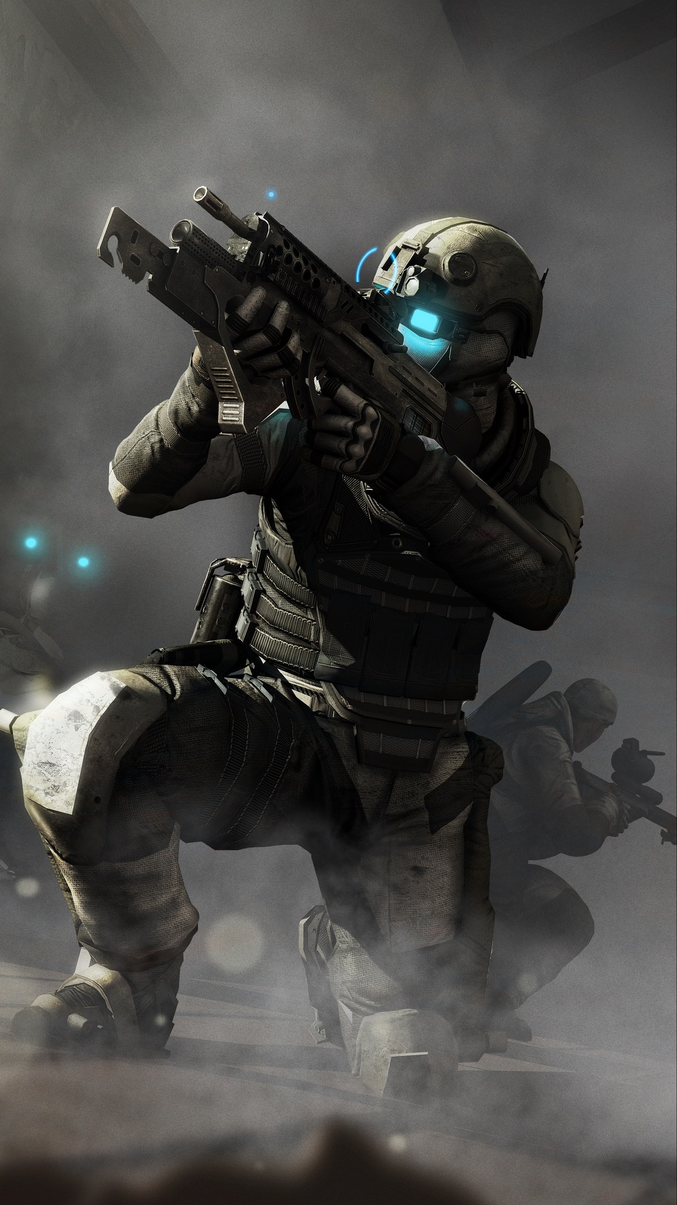 1350x2400  Wallpaper tom clancys ghost recon future soldier, soldiers,  machine, explosion, dust
